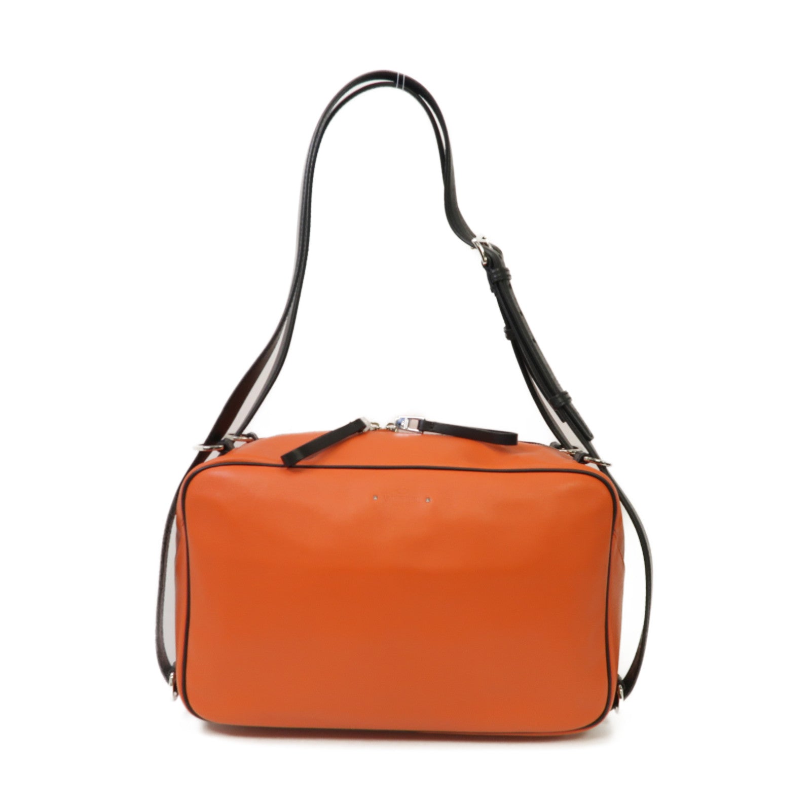 Valentino 【激減優惠】牛皮皮革Shoulder Bag銀扣肩背袋橙色