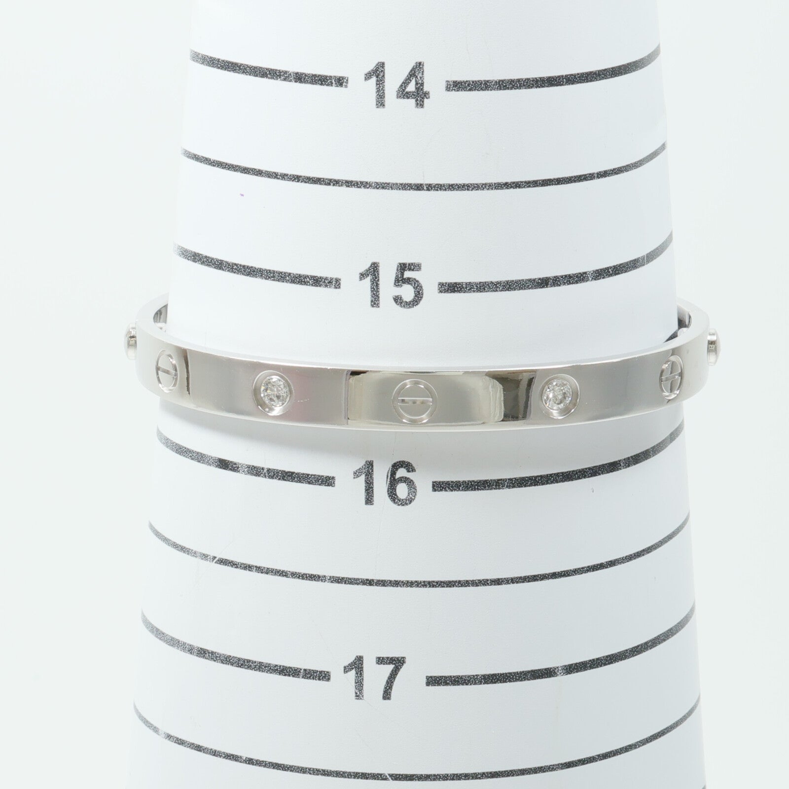 CARTIER 18K白金Love Bracelet 4 Diamonds鑽石手鐲