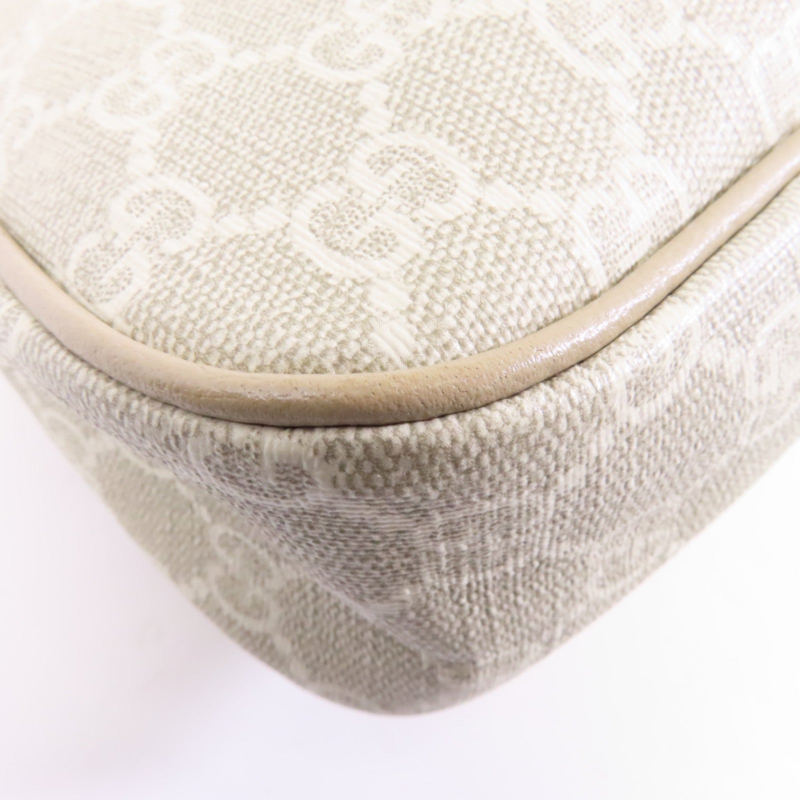 GUCCI 塗層帆布Ophidia金扣肩背袋米色
