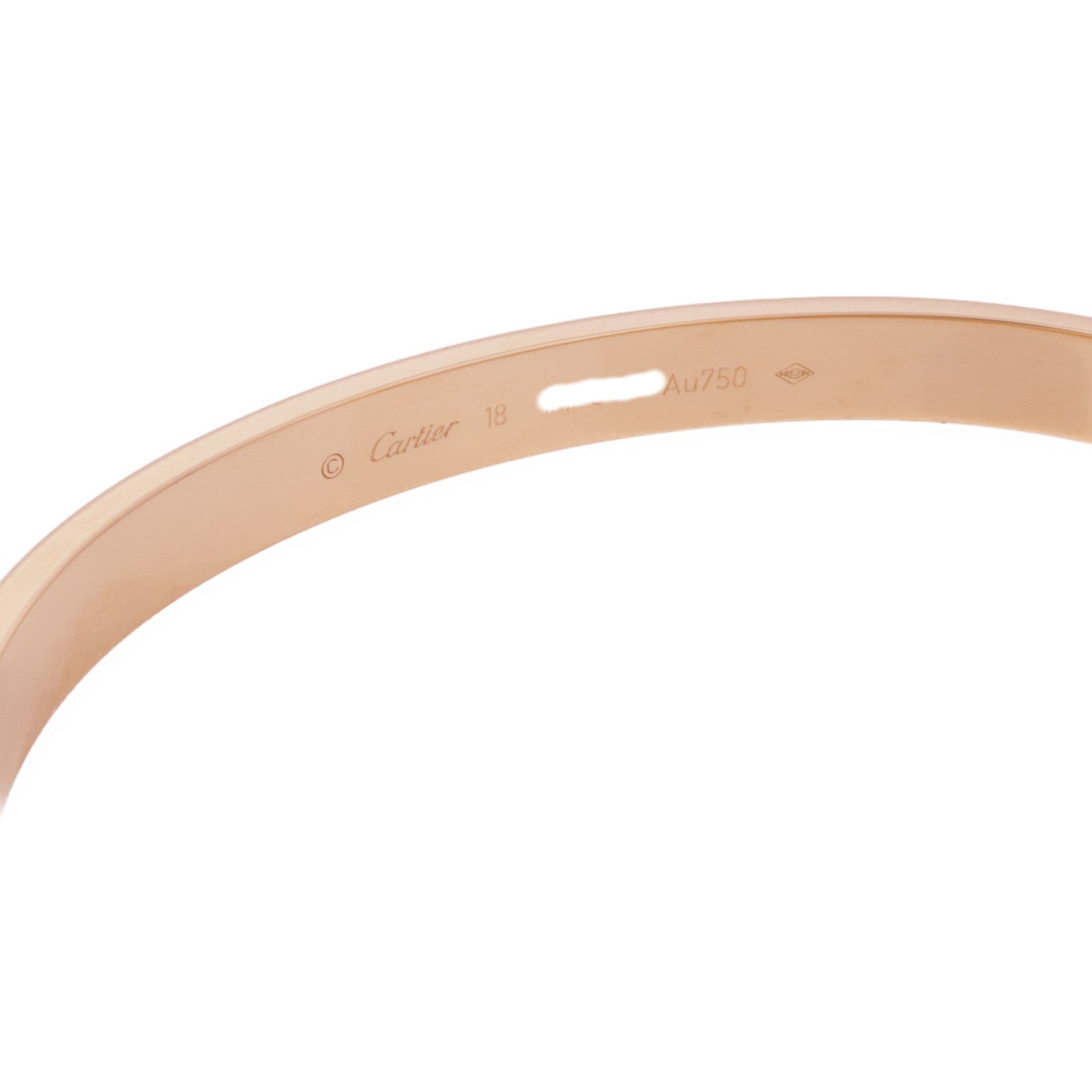 CARTIER 18K玫瑰金Love Bangle手鐲#18