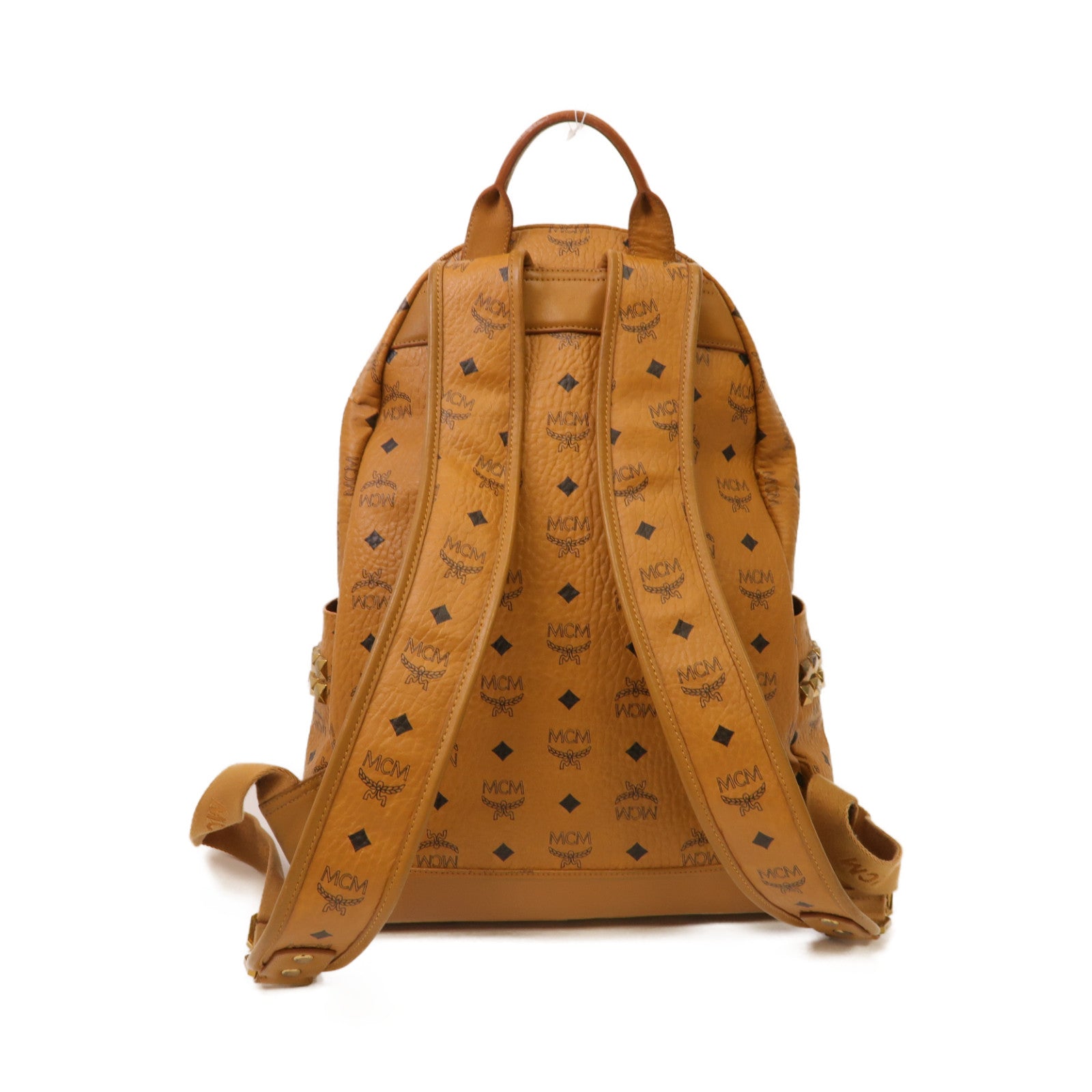 MCM 【激減優惠】皮革Stark Side Studs Backpack金扣背包啡色
