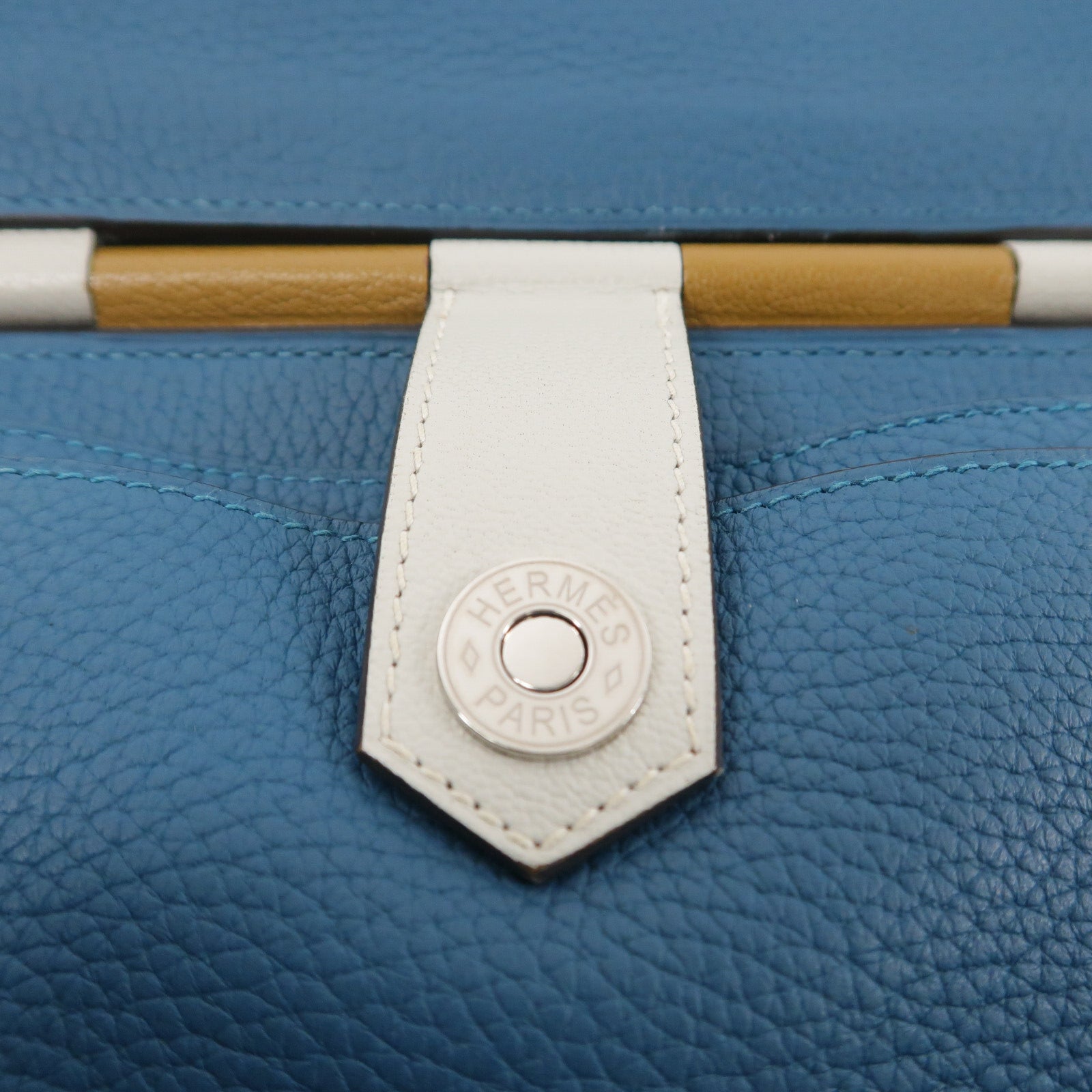 HERMES Clemence皮革Sac Saut 25肩背袋Vert Bosphore