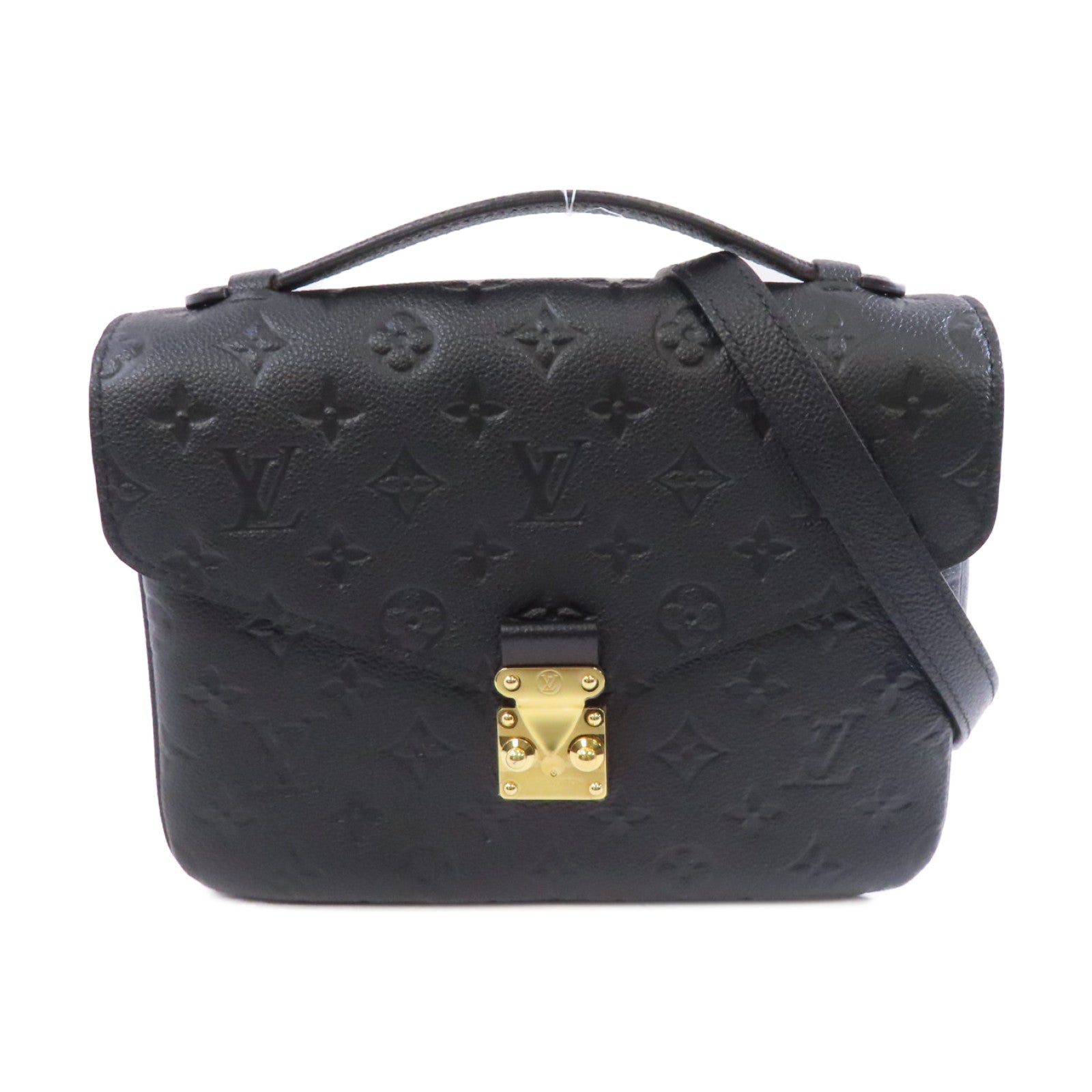 LOUIS VUITTON Monogram Empreinte Pochette Metis金扣手挽肩背兩用袋黑色