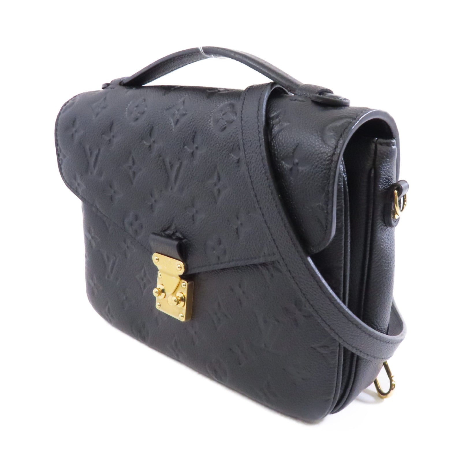 LOUIS VUITTON Monogram Empreinte Pochette Metis金扣手挽肩背兩用袋黑色
