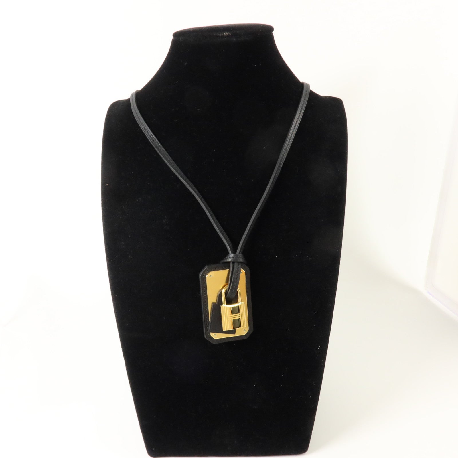 HERMES 皮革/金屬Pendant Clochette Necklace項鏈