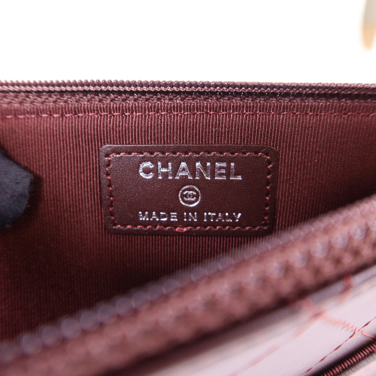 CHANEL 牛皮皮革Long Bifold Wallet銀扣長錢包