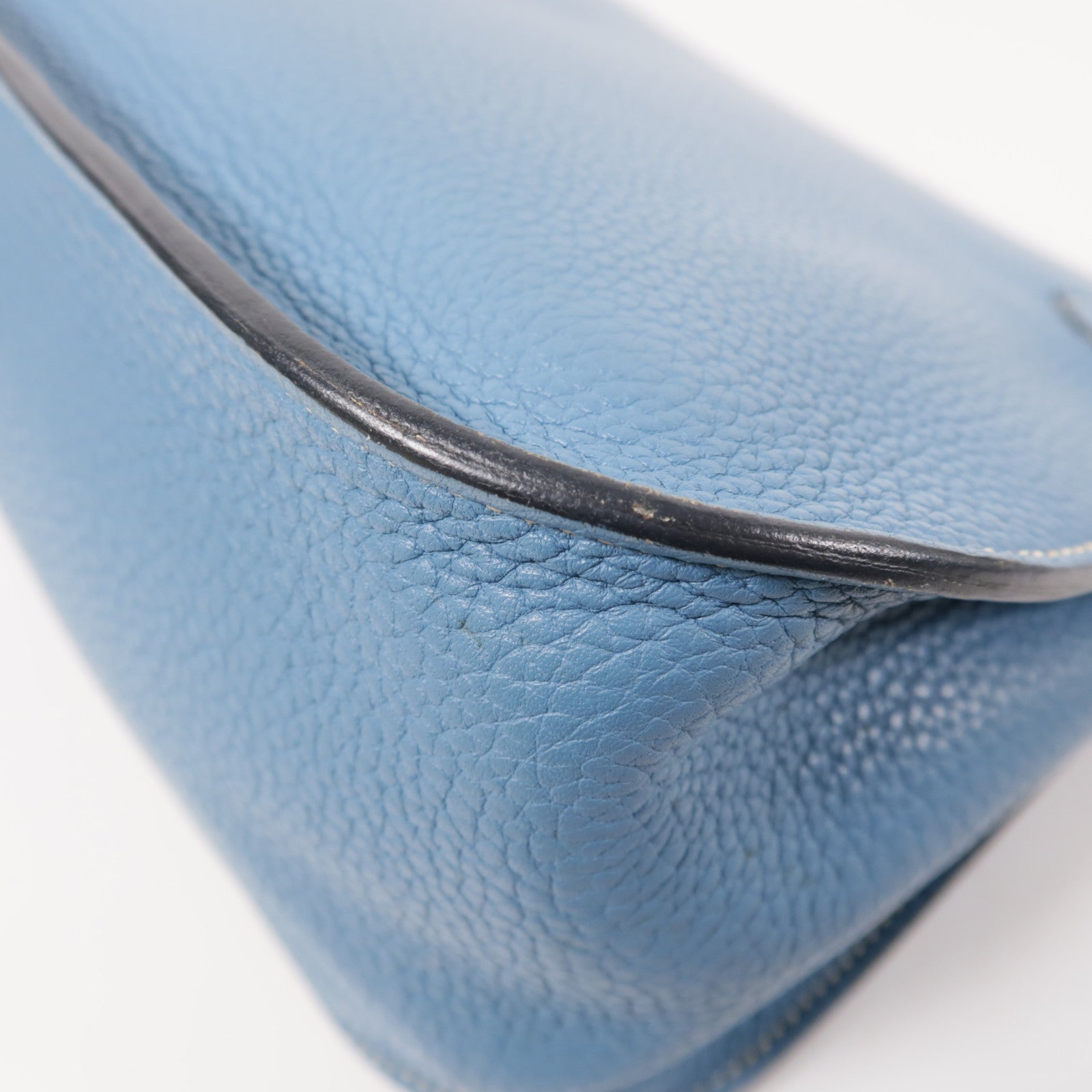 HERMES Clemence皮革Jypsiere銀扣肩背袋