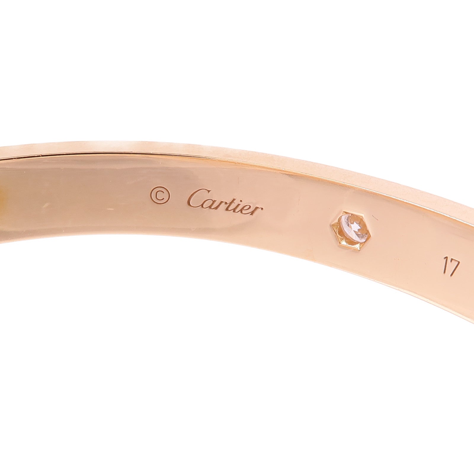 CARTIER 18K玫瑰金Love Bangle 4P Dia鑽石手鐲