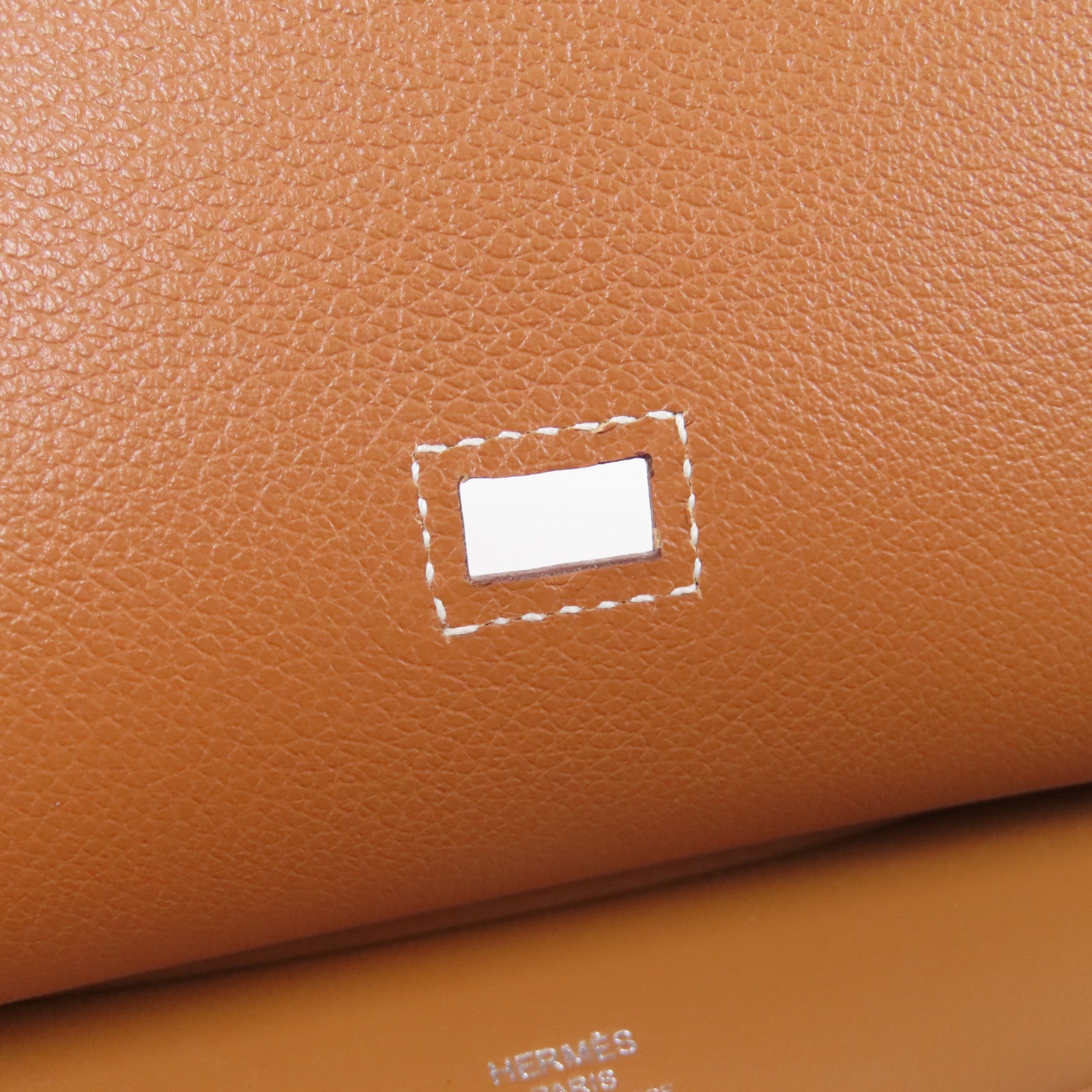 HERMES **【激減優惠】Evercolor皮革Jypsiere Mini銀扣肩背袋Gold經典駝色