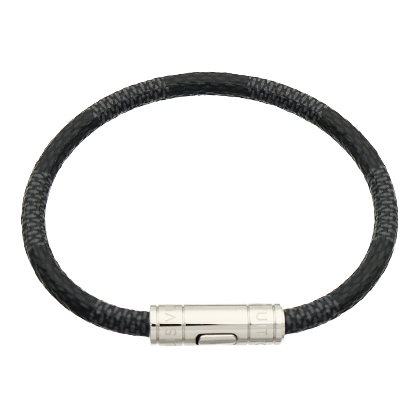 LOUIS VUITTON Damier Graphite Keep lt Bracelet銀扣手鏈