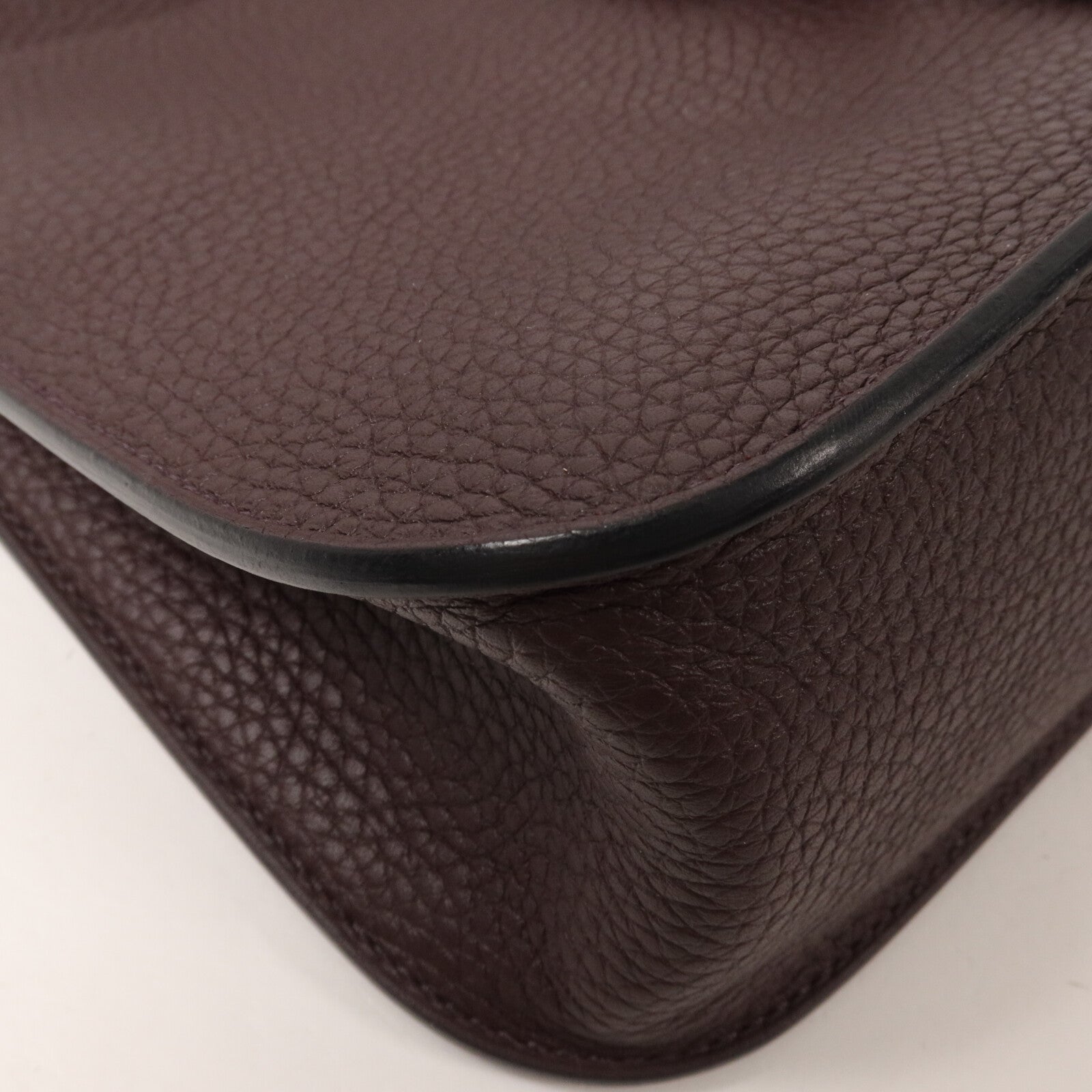 HERMES Clemence皮革Halzan 25手挽肩背兩用袋Rouge Sellier/Bleu Saphir