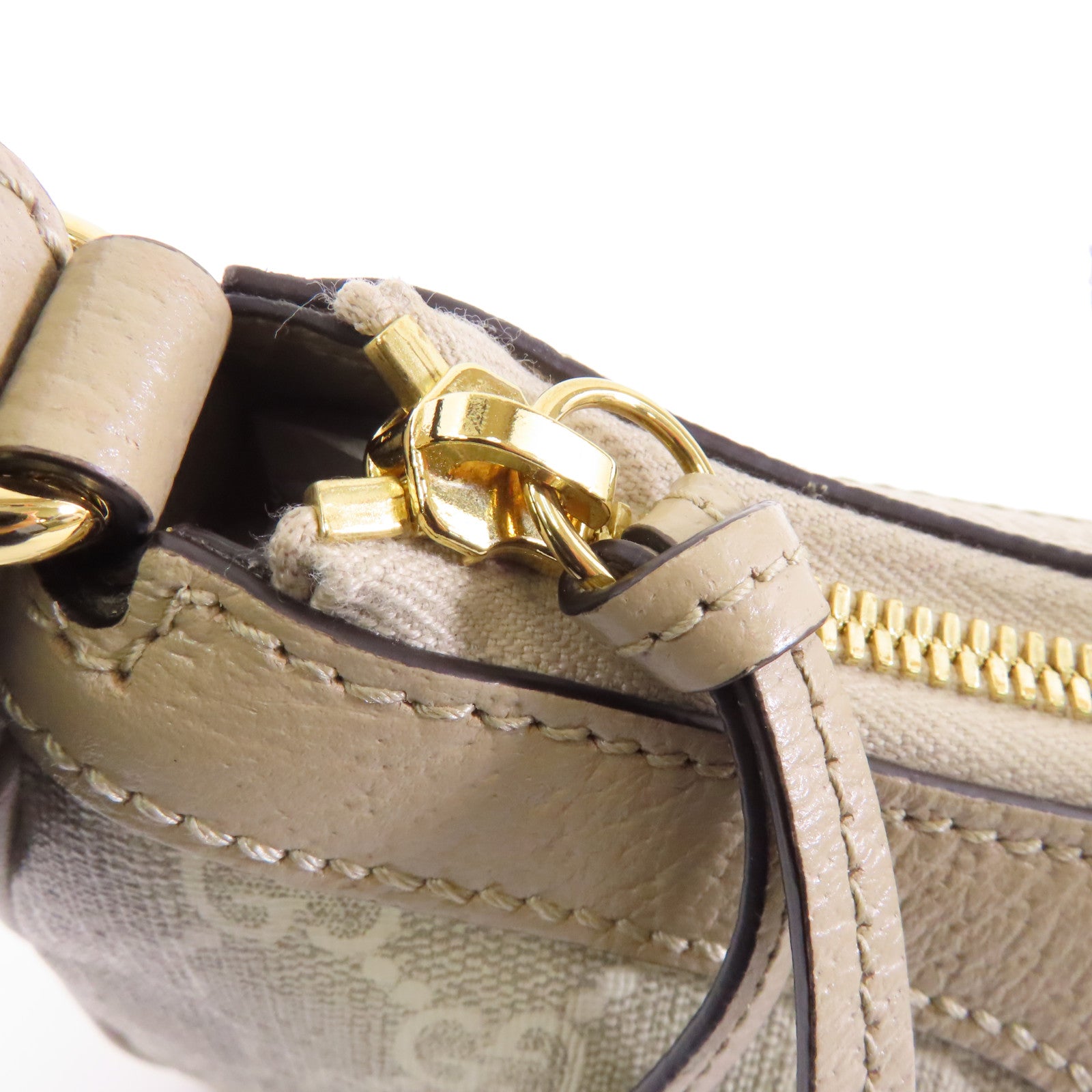 GUCCI 塗層帆布Ophidia金扣肩背袋米色