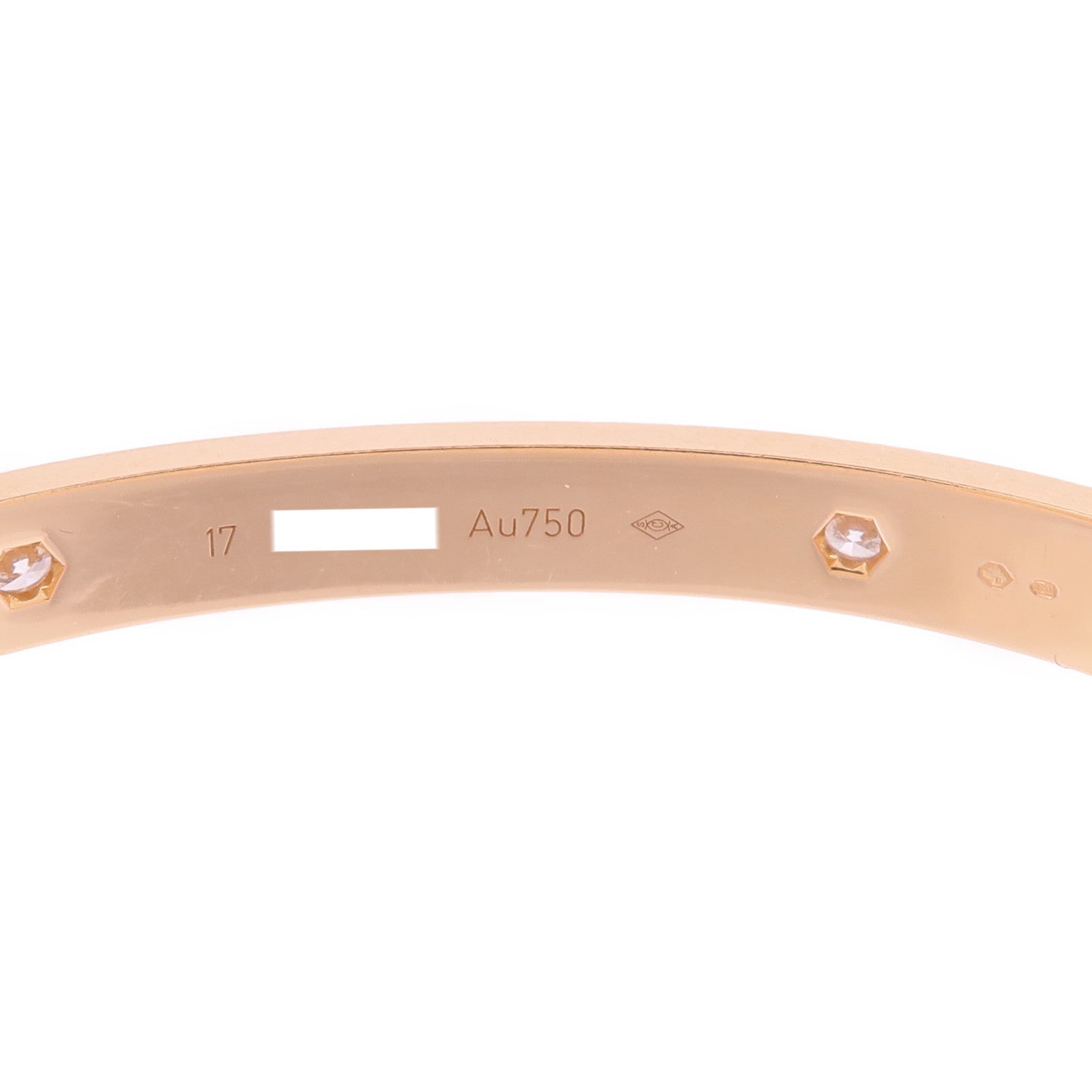 CARTIER 18K玫瑰金Love Bangle 4P Dia鑽石手鐲