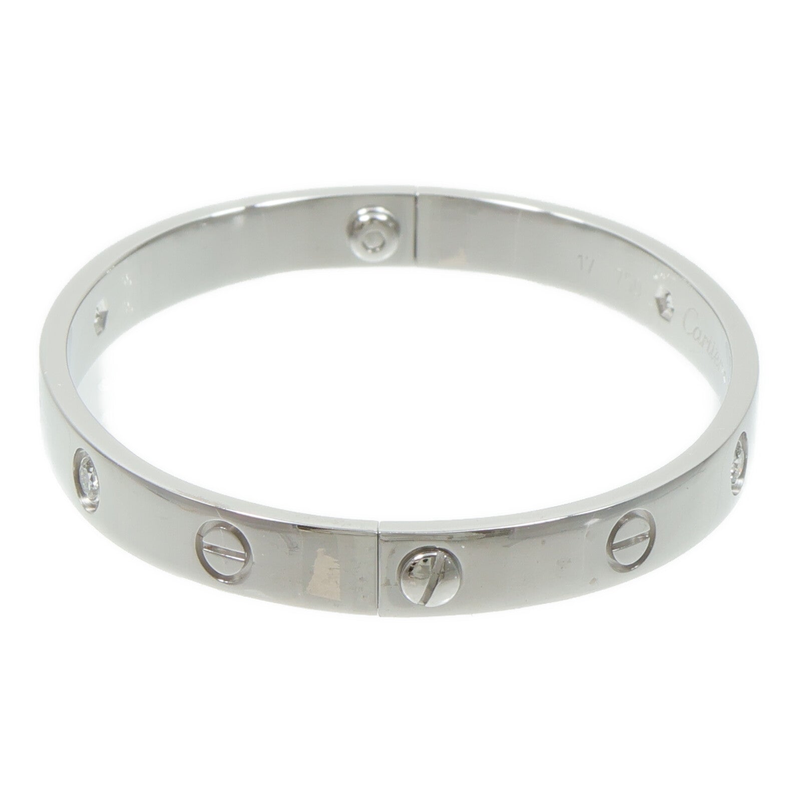 CARTIER 18K白金Love Bracelet 4 Diamonds鑽石手鐲