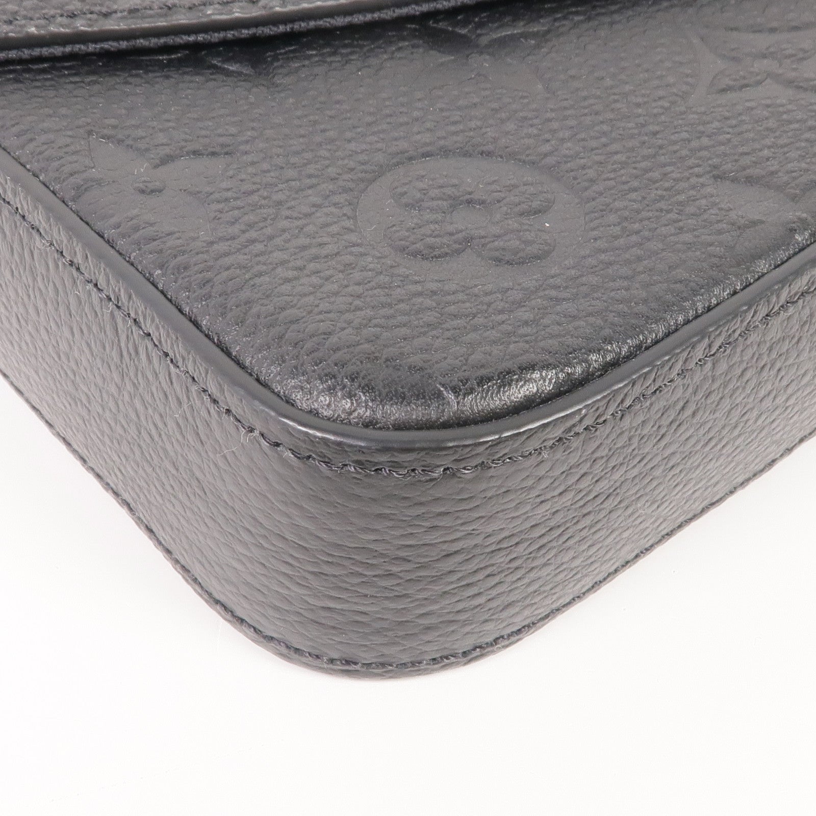 LOUIS VUITTON Monogram Empreinte Felicie Pochette金扣鏈帶肩背袋