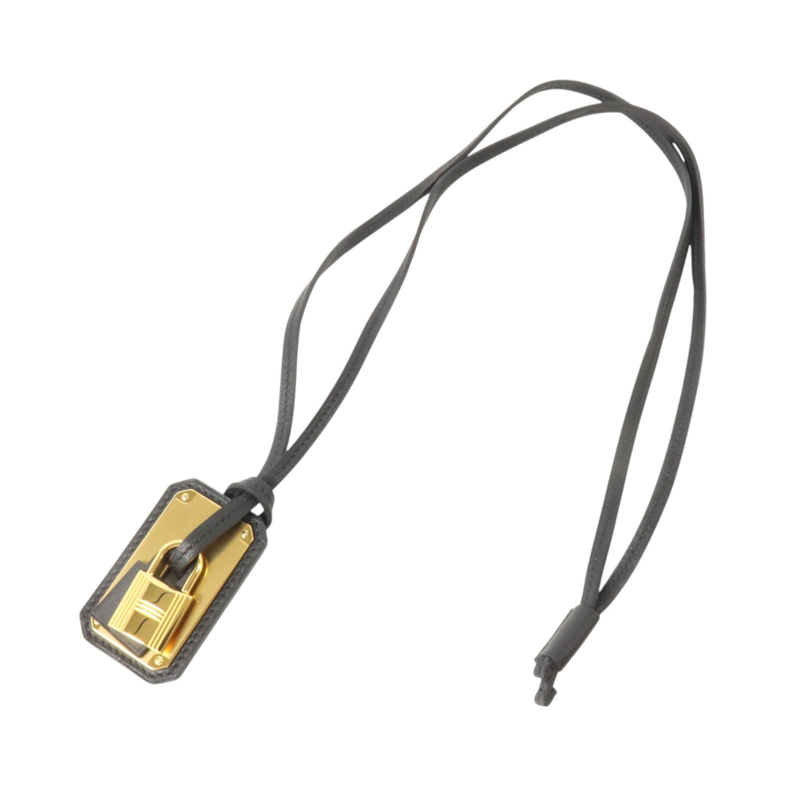 HERMES 皮革/金屬Pendant Clochette Necklace項鏈