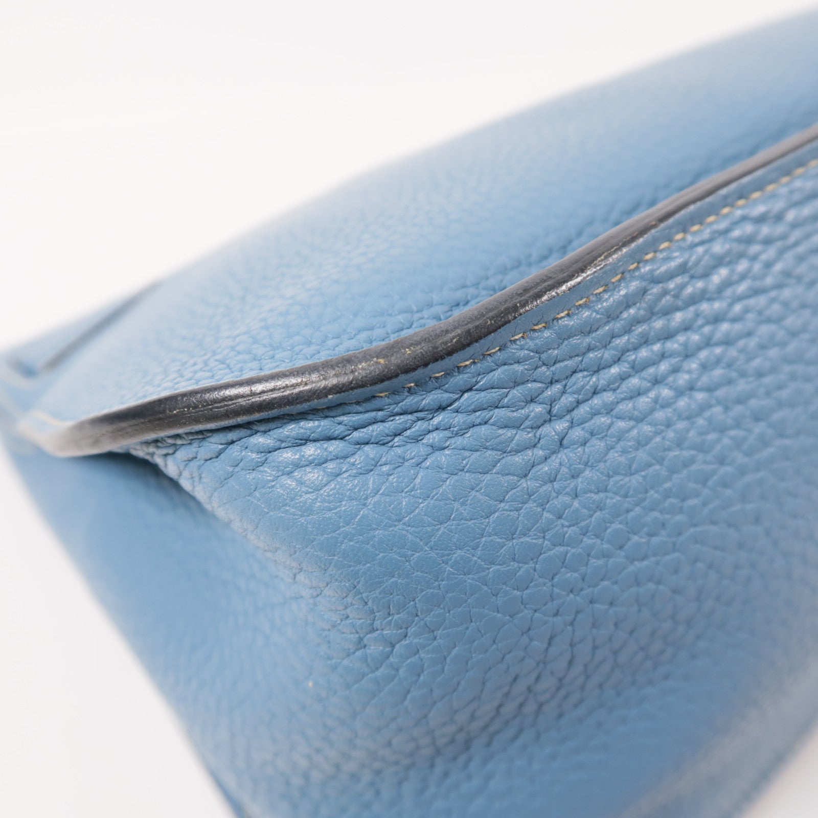 HERMES Clemence皮革Jypsiere銀扣肩背袋