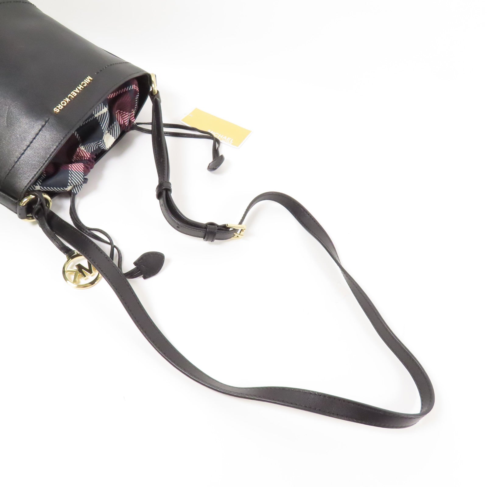 Michael Kors GHW Shoulder Bag Calfskin Leather Black