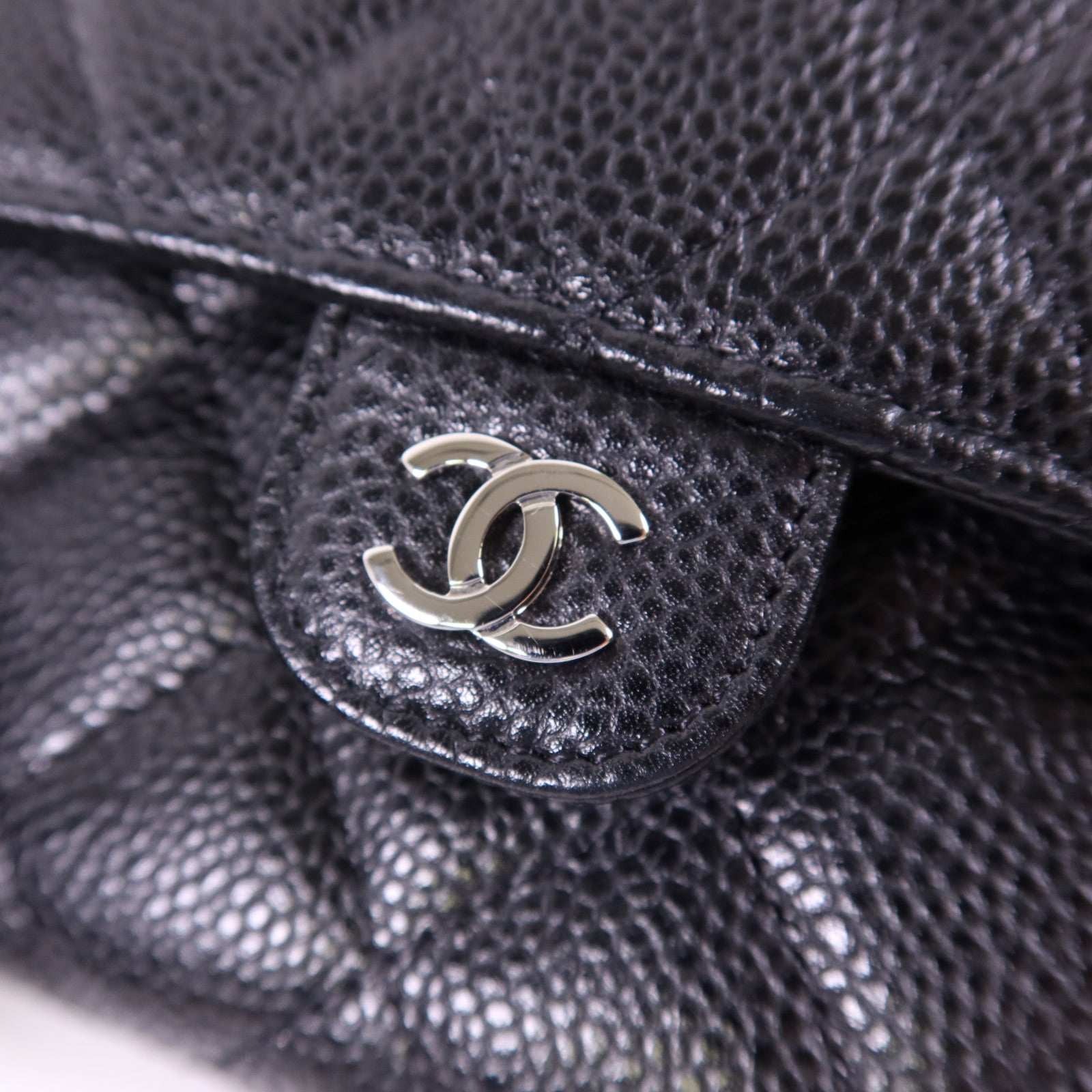 CHANEL 牛皮皮革Long Bifold Wallet銀扣長錢包