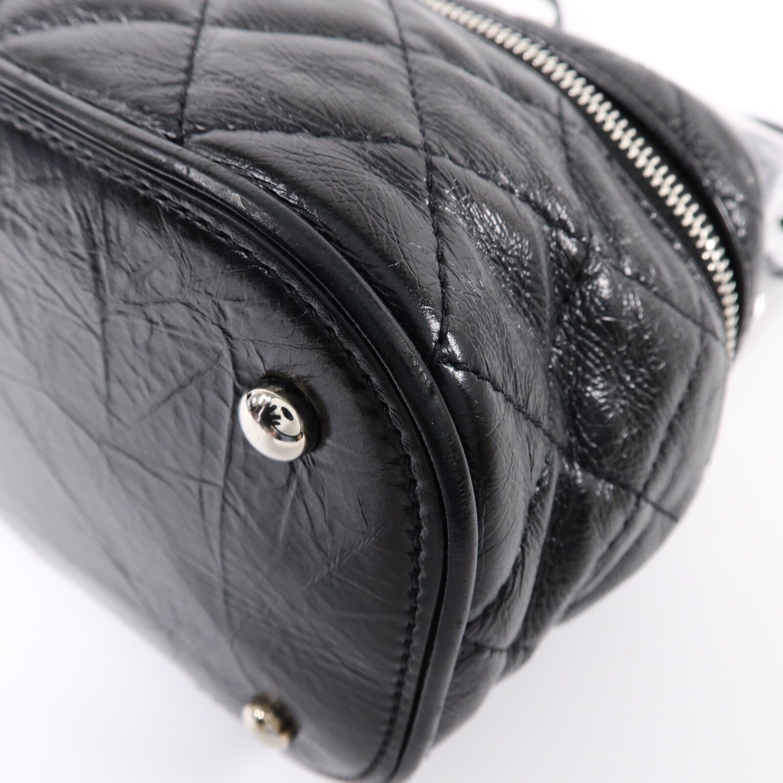 CHANEL PVC/牛皮皮革Matelasse Backpack鏈帶肩背袋