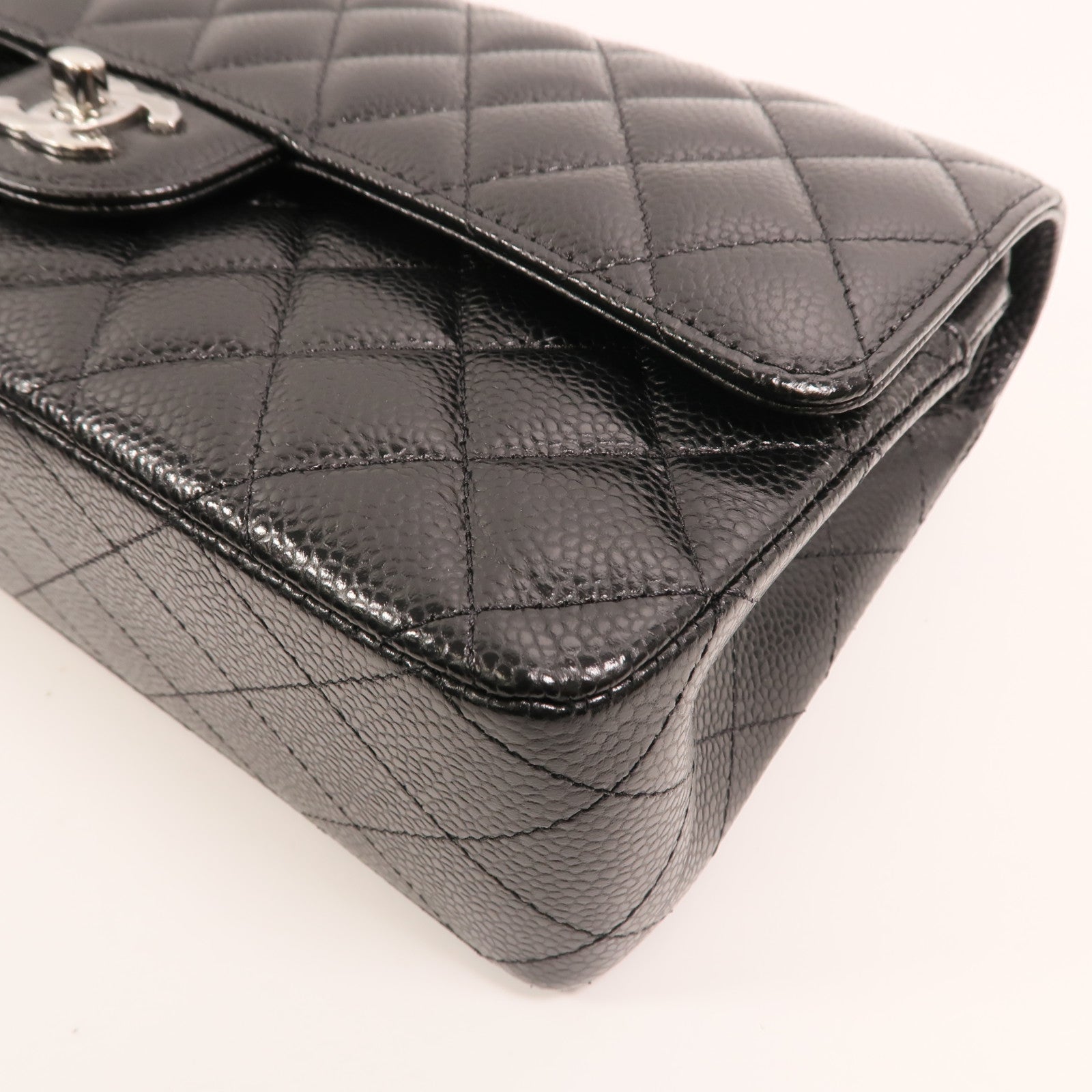 CHANEL 牛皮皮革Classic 25銀扣鏈帶肩背袋