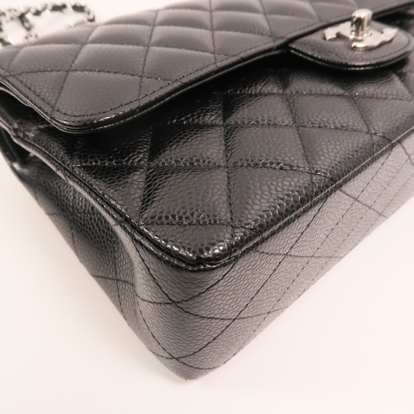 CHANEL 牛皮皮革Classic 25銀扣鏈帶肩背袋