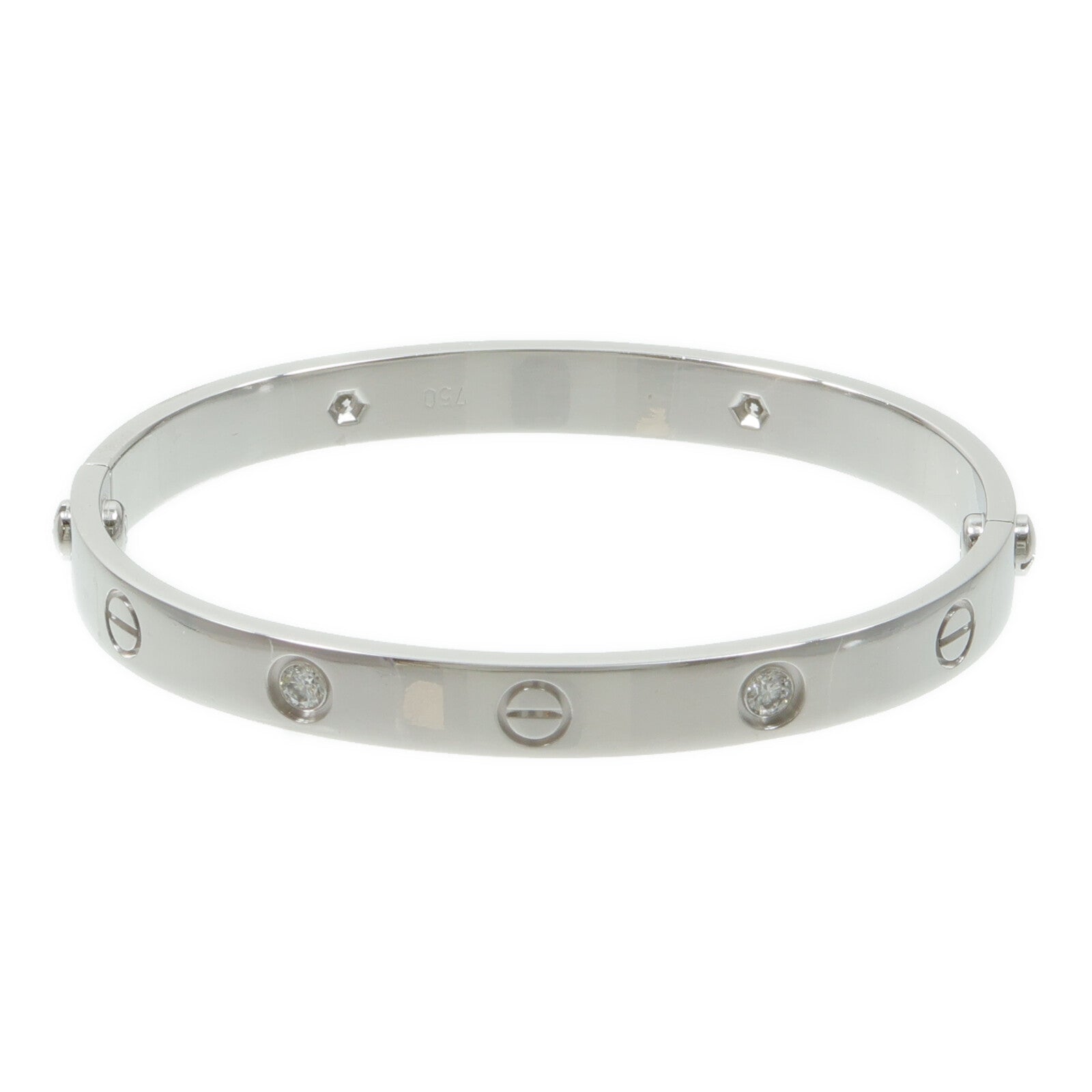 CARTIER 18K白金Love Bracelet 4 Diamonds鑽石手鐲