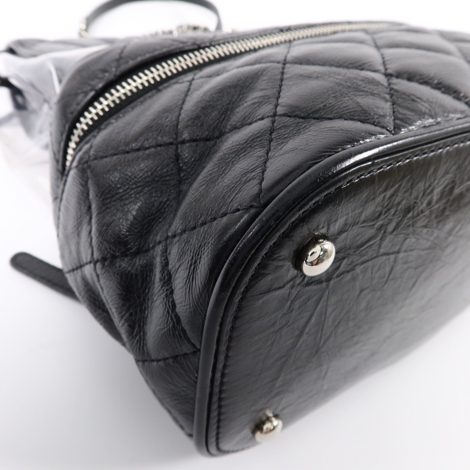 CHANEL PVC/牛皮皮革Matelasse Backpack鏈帶肩背袋