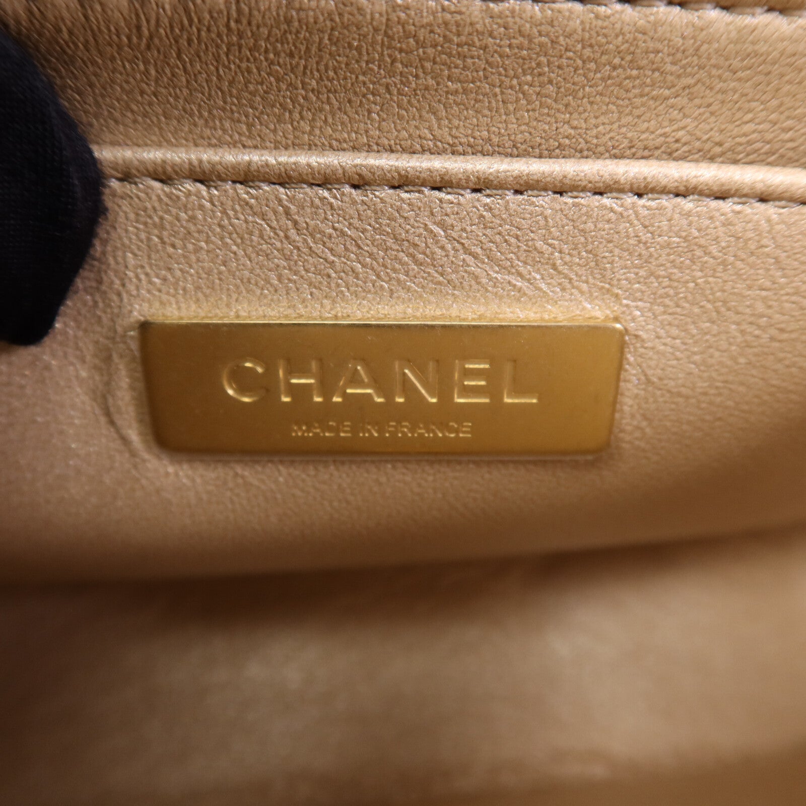 CHANEL 【激減優惠】牛皮皮革Chain Shoulder金扣鏈帶手挽肩背兩用袋