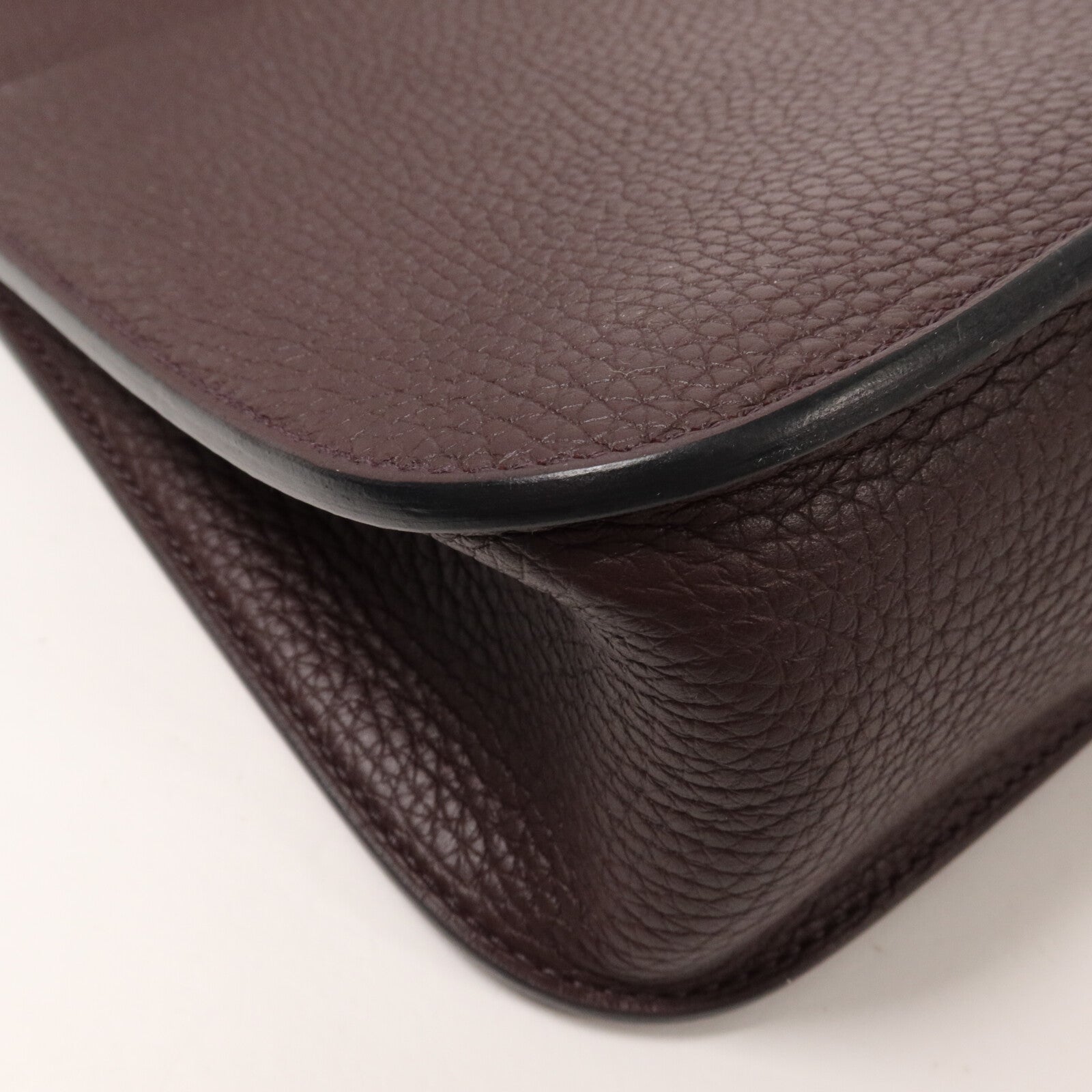 HERMES Clemence皮革Halzan 25手挽肩背兩用袋Rouge Sellier/Bleu Saphir