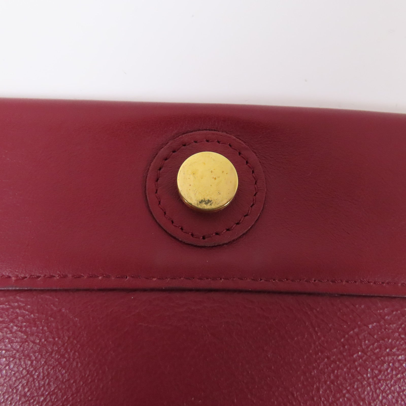 CELINE 【激減優惠】牛皮皮革Frame Medium Shoulder Bag金扣肩背袋紅色/米色
