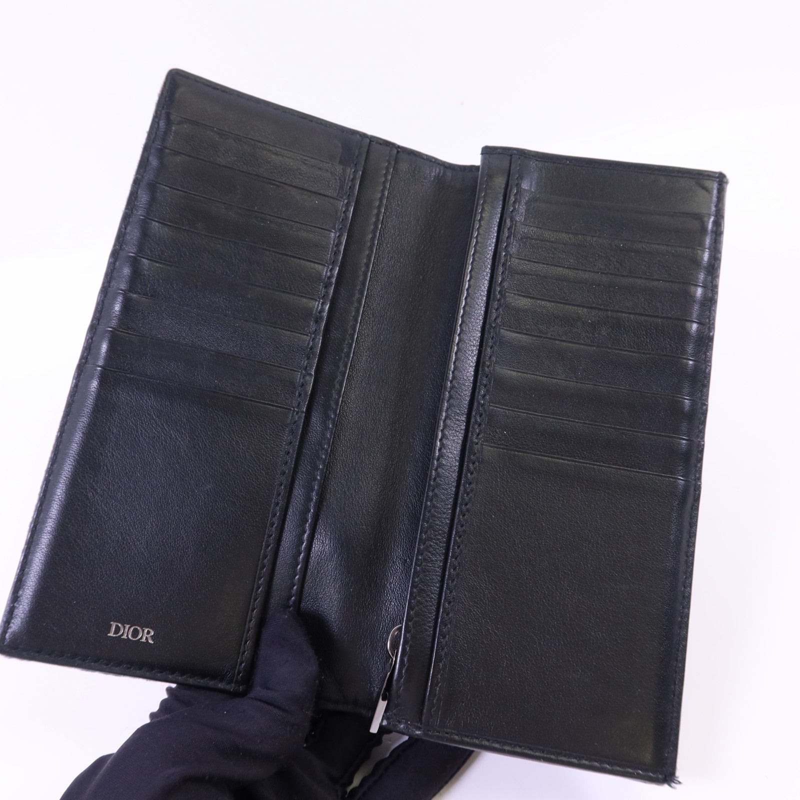 Dior 帆布Long Bifold Wallet銀扣長錢包