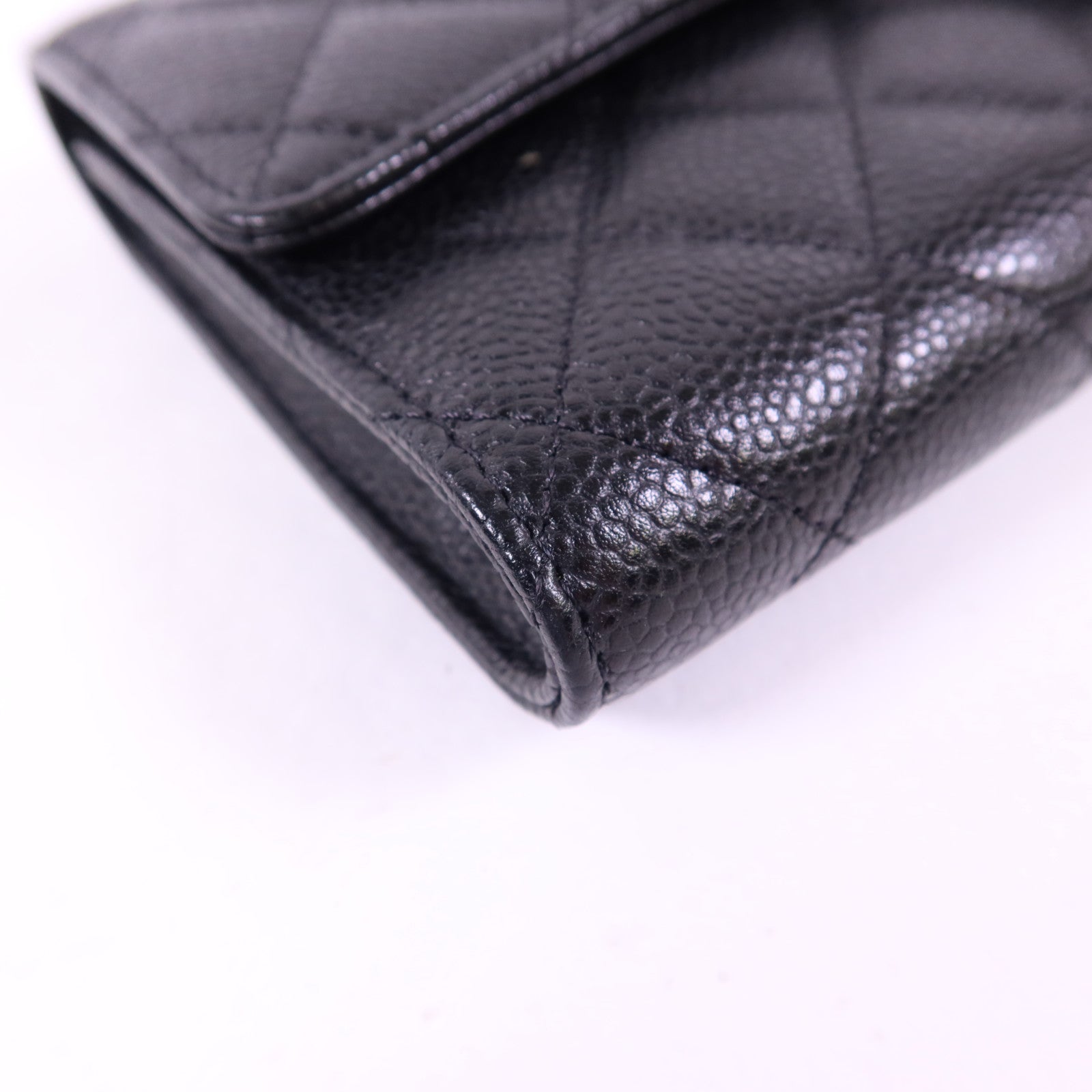 CHANEL 牛皮皮革Long Bifold Wallet銀扣長錢包