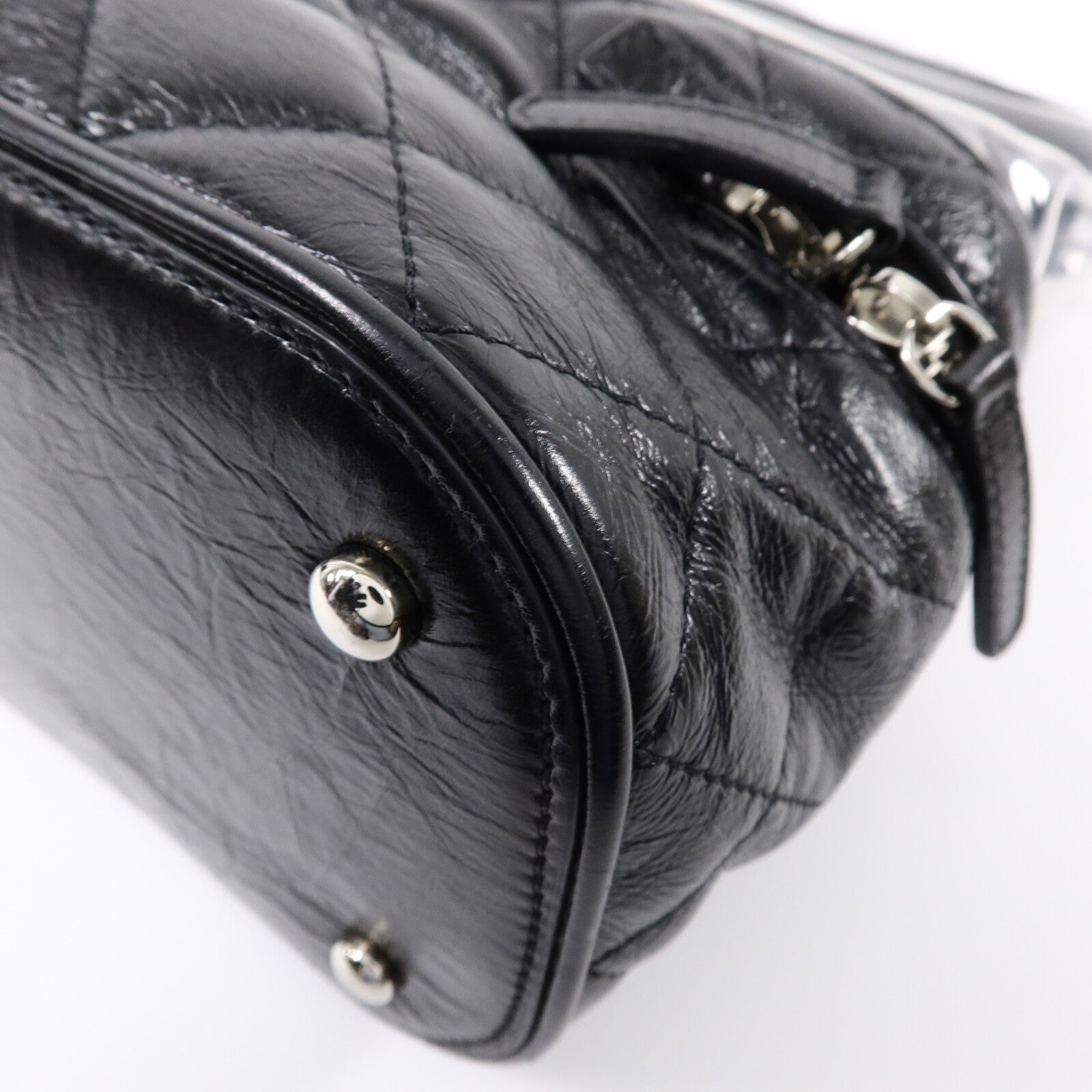 CHANEL PVC/牛皮皮革Matelasse Backpack鏈帶肩背袋