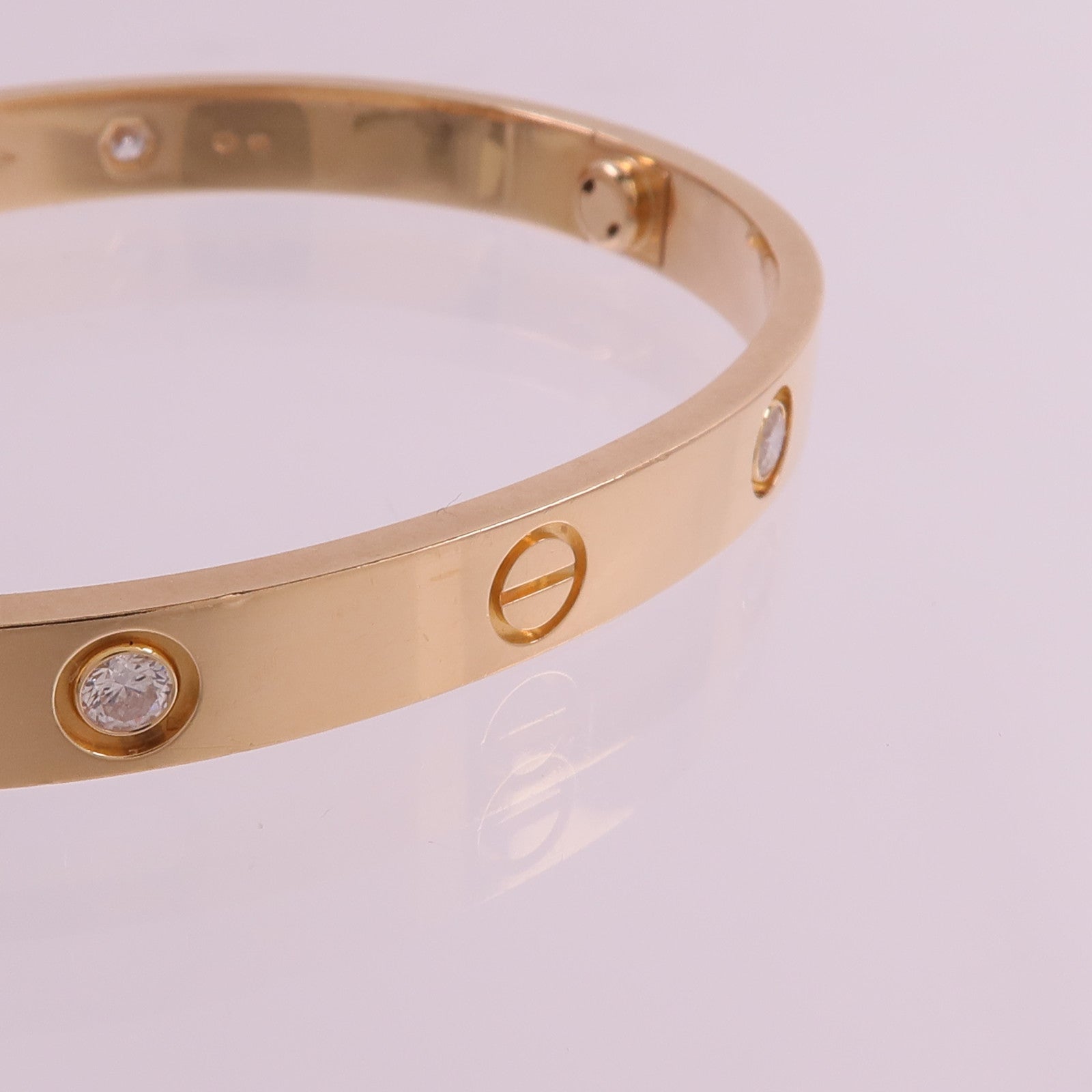 CARTIER 18K玫瑰金Love Bangle 4P Dia鑽石手鐲