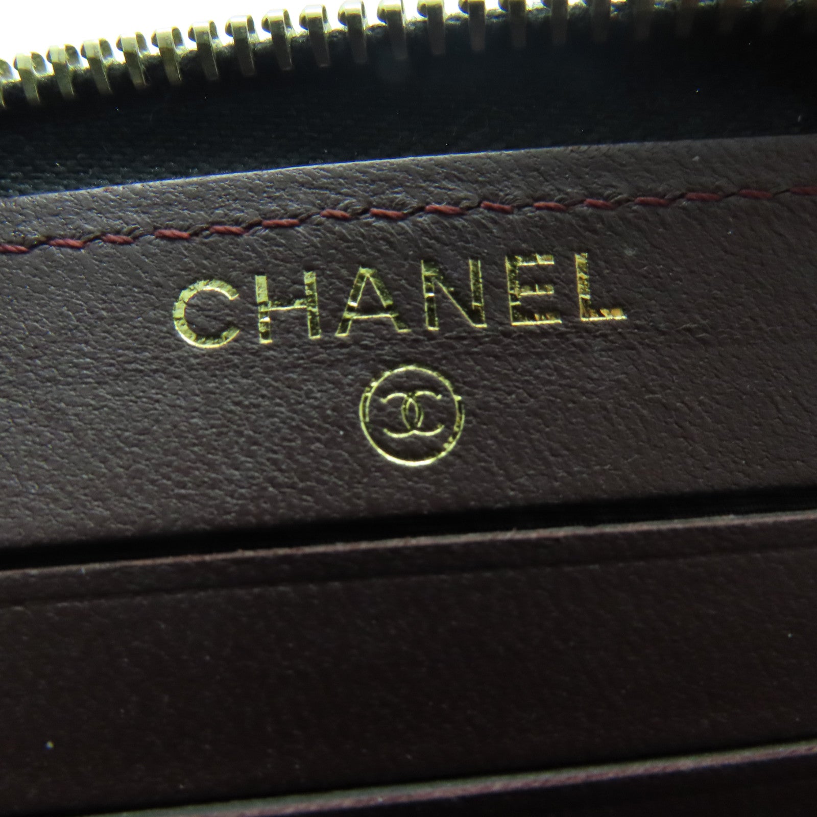 CHANEL 羊皮皮革Wallet金扣錢包黑色