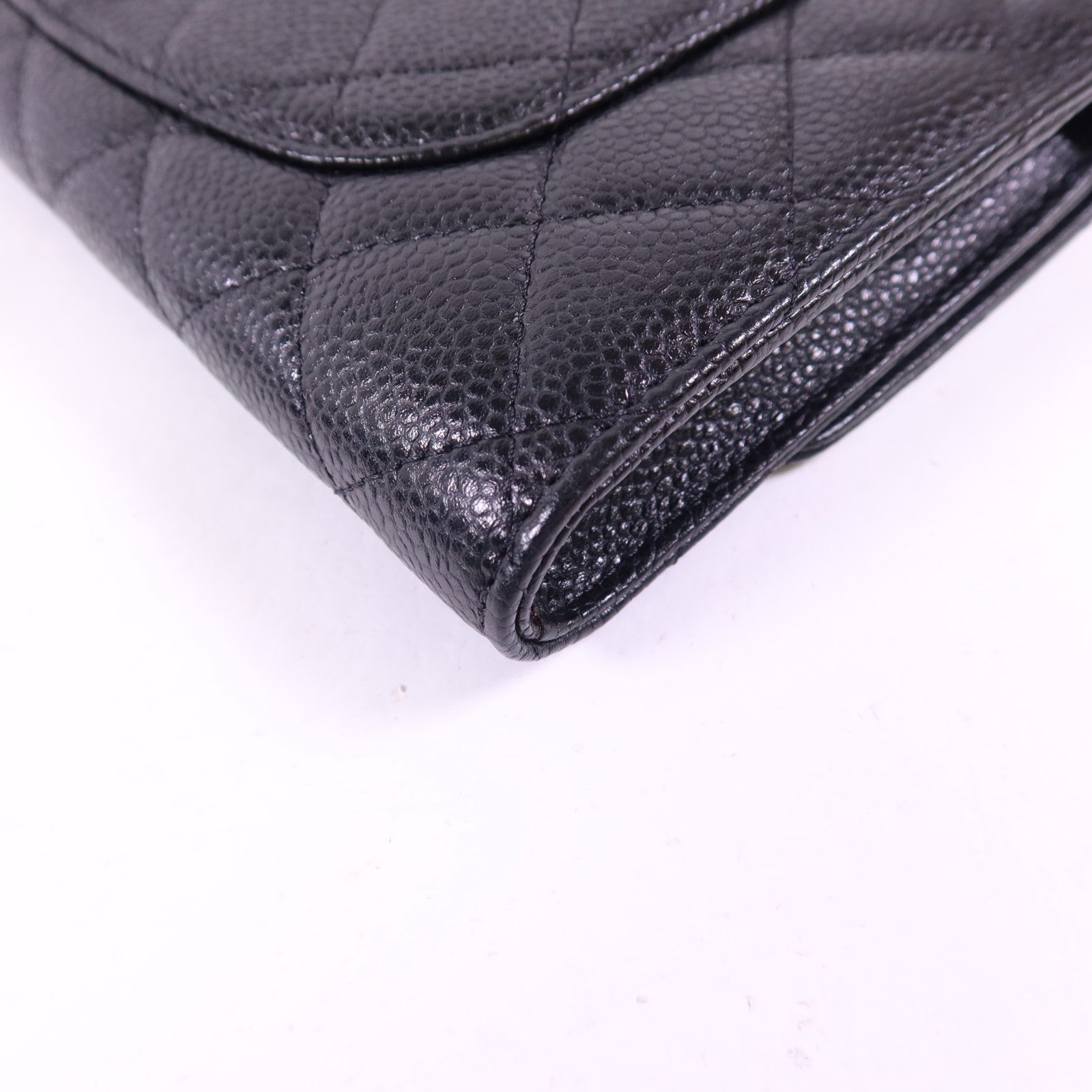 CHANEL 牛皮皮革Long Bifold Wallet銀扣長錢包