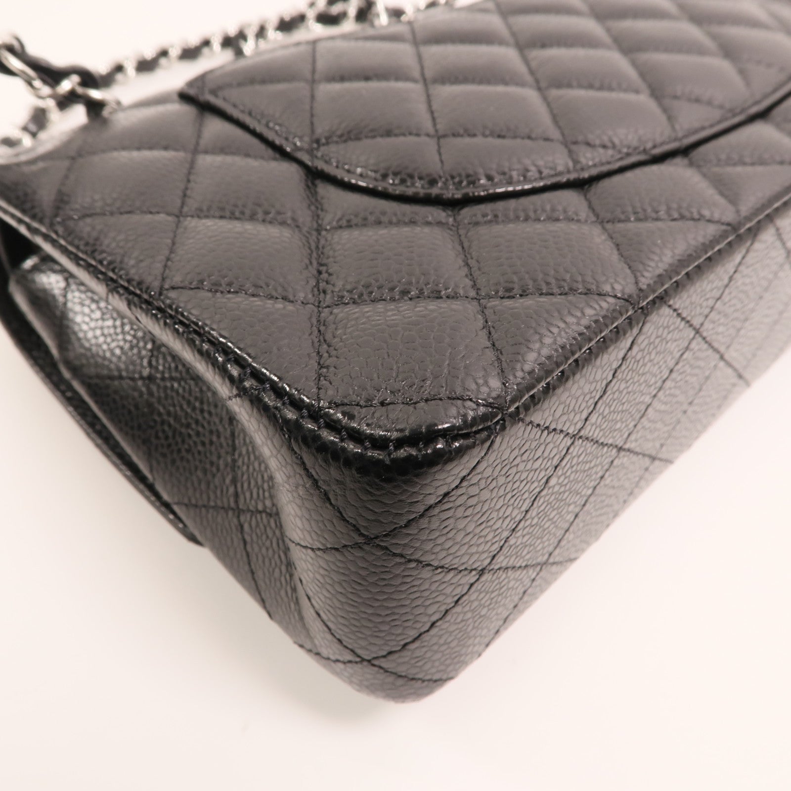 CHANEL 牛皮皮革Classic 25銀扣鏈帶肩背袋