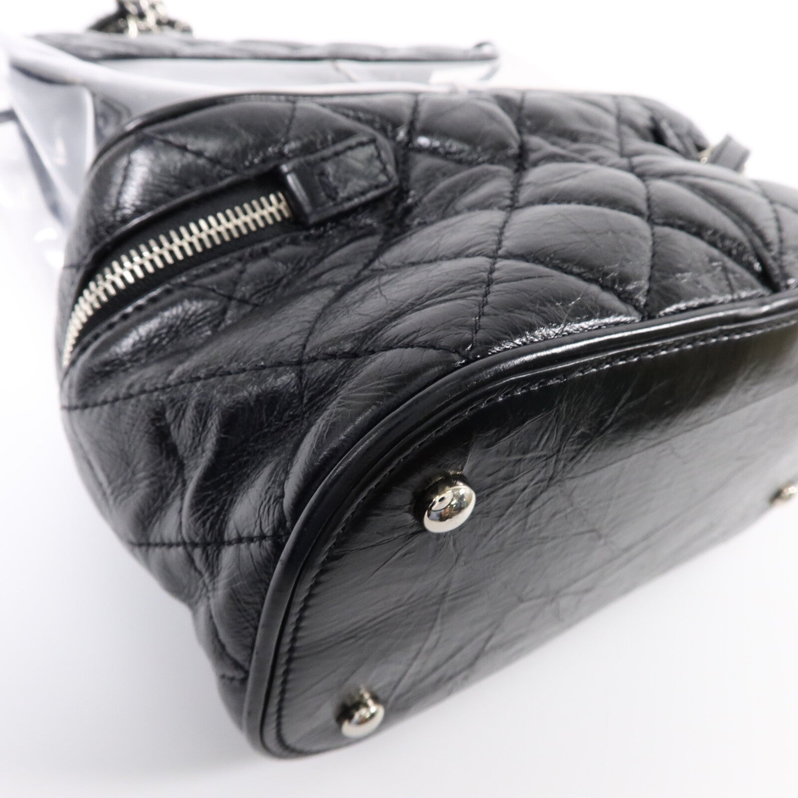CHANEL PVC/牛皮皮革Matelasse Backpack鏈帶肩背袋