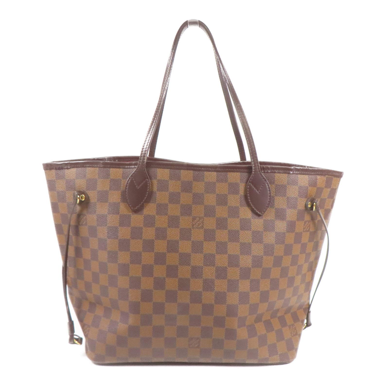 LOUIS VUITTON Damier Neverfull MM金扣肩背袋
