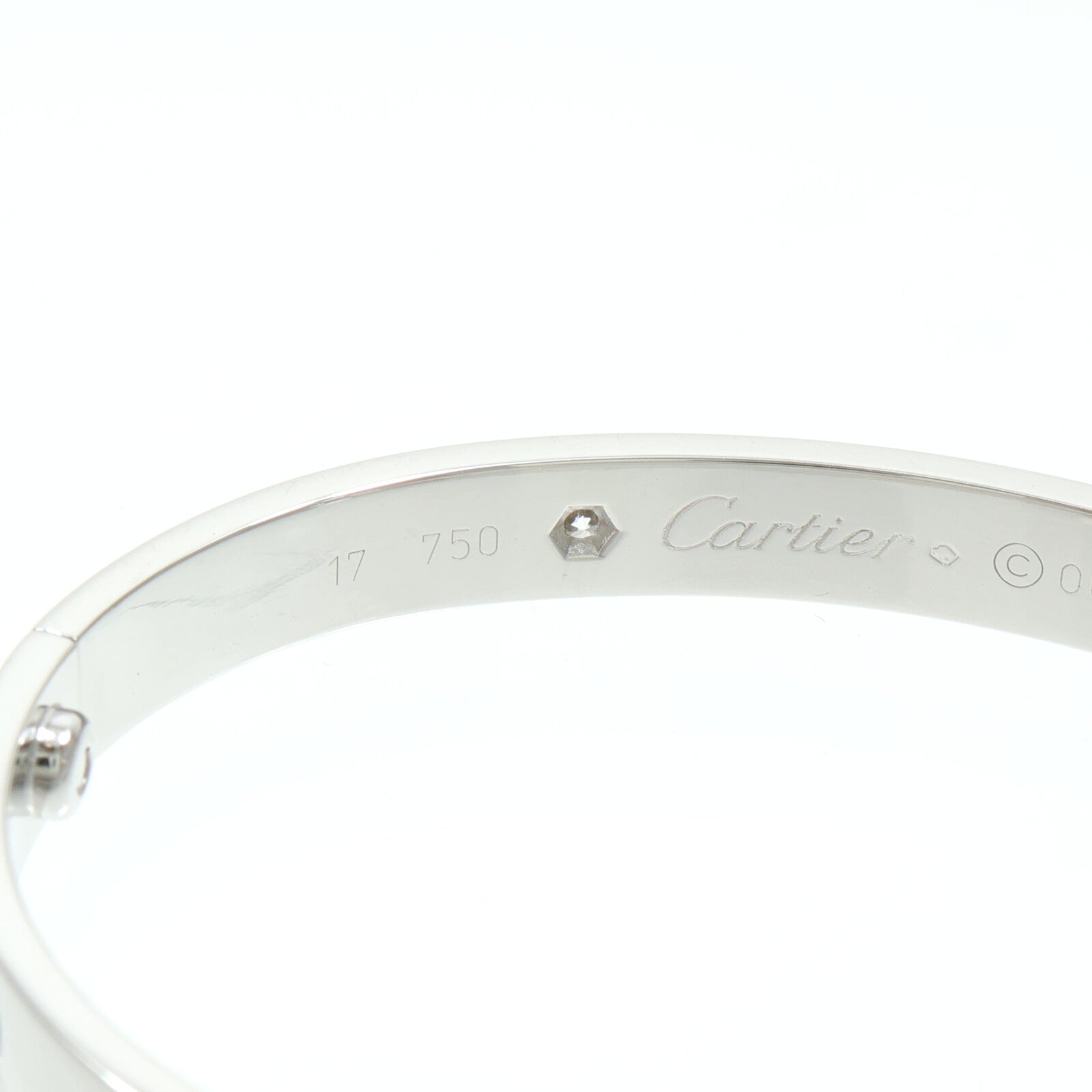 CARTIER 18K白金Love Bracelet 4 Diamonds鑽石手鐲