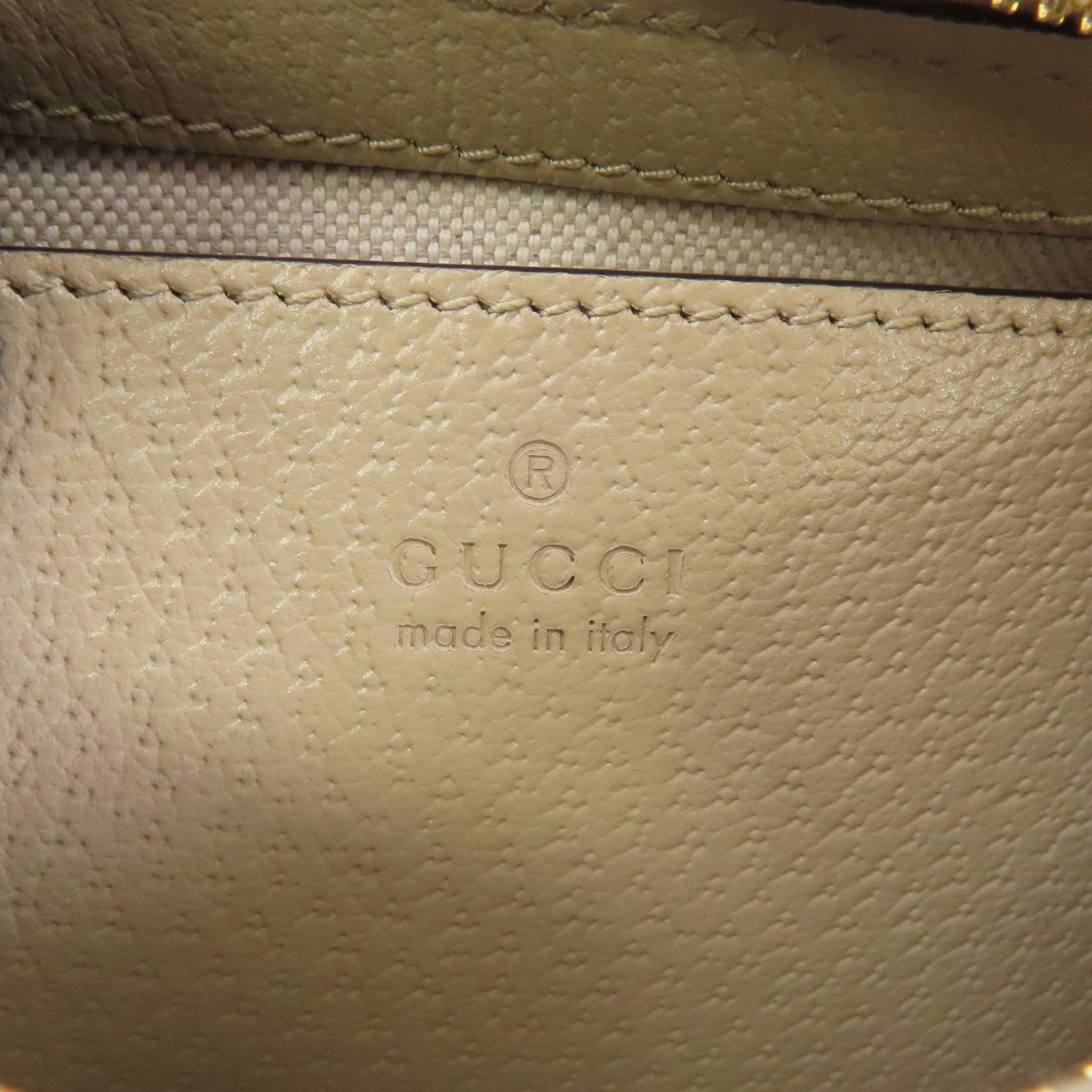 GUCCI 塗層帆布Ophidia金扣肩背袋米色