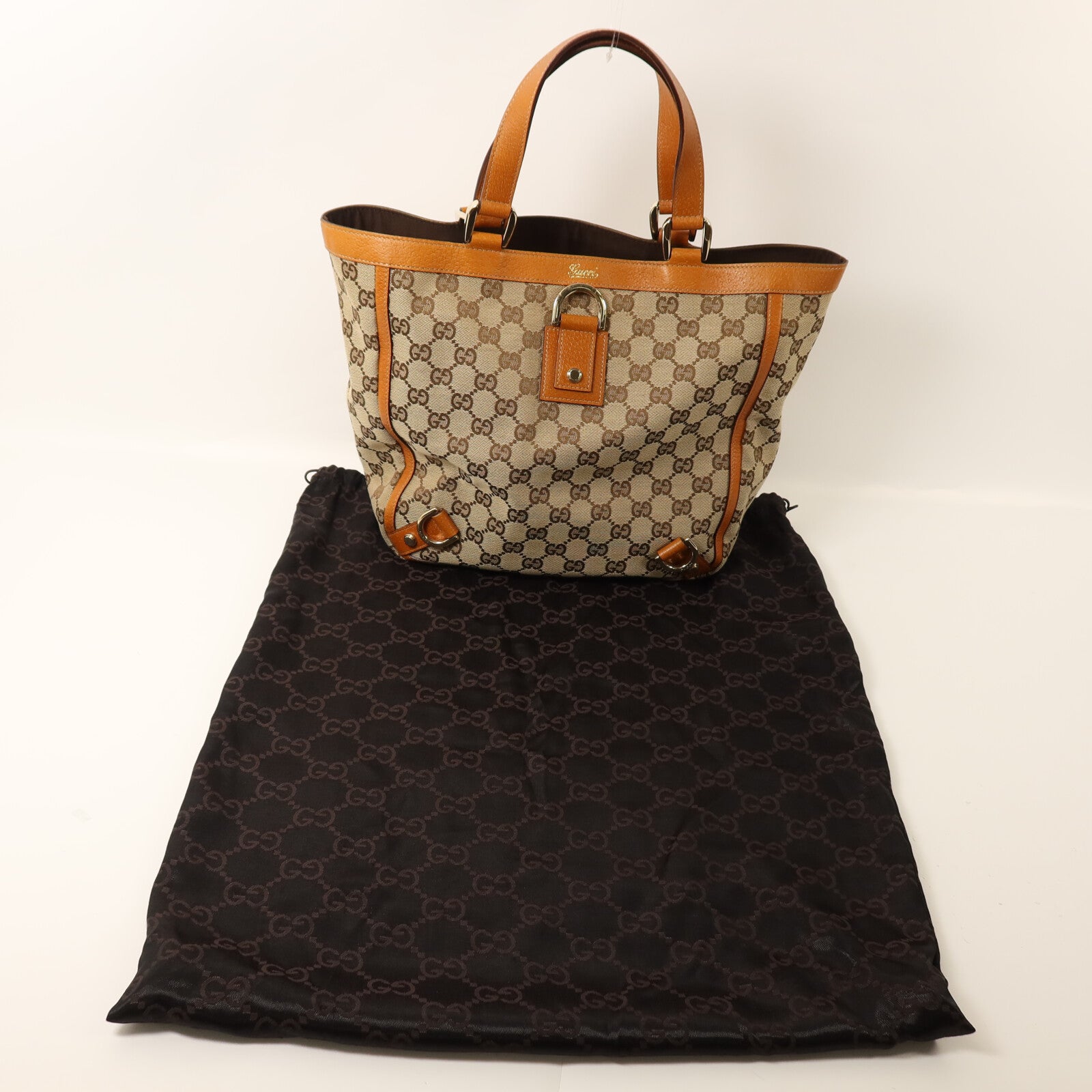 GUCCI 帆布Hand Bag金扣手挽袋