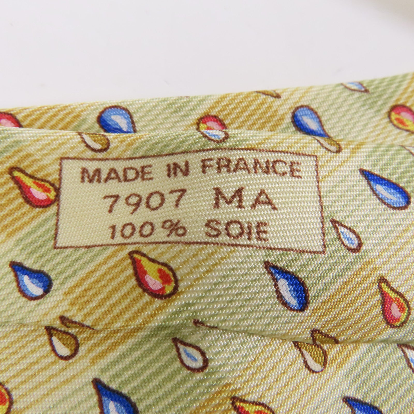 HERMES 【激減優惠】絲質Tie領帶黃色