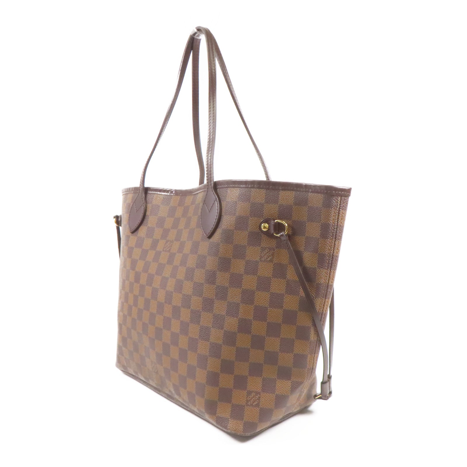 LOUIS VUITTON Damier Neverfull MM金扣肩背袋