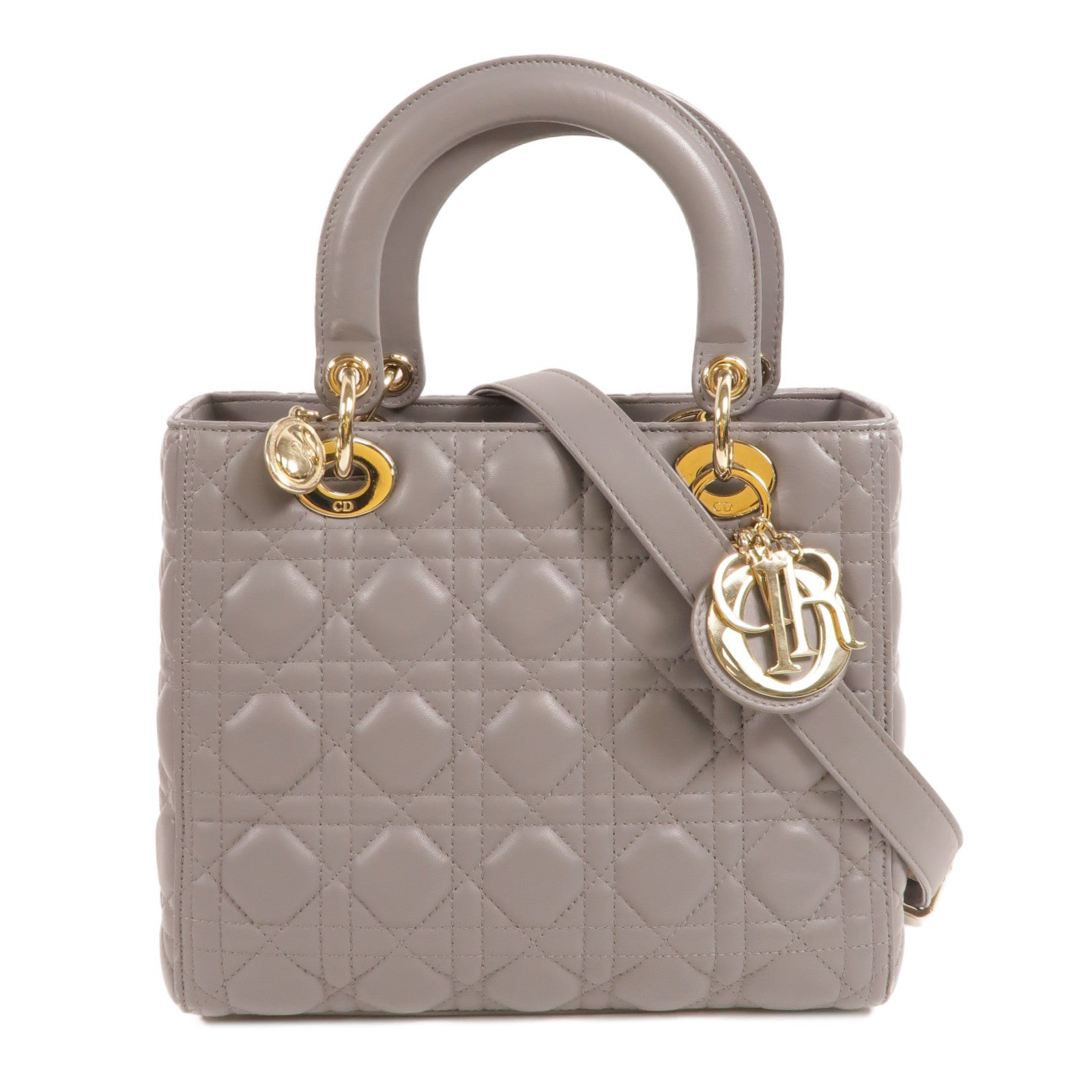 Dior 羊皮皮革Lady Dior Medium手挽肩背兩用袋
