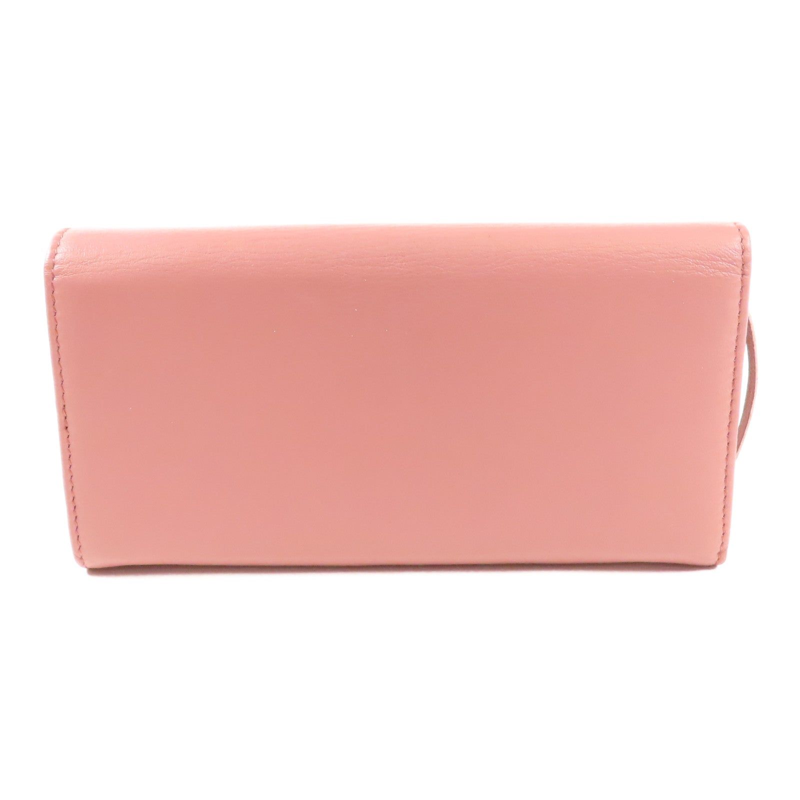 BALENCIAGA GHW Long Wallet Bi-fold Wallet 299494 Calfskin Leather Pink