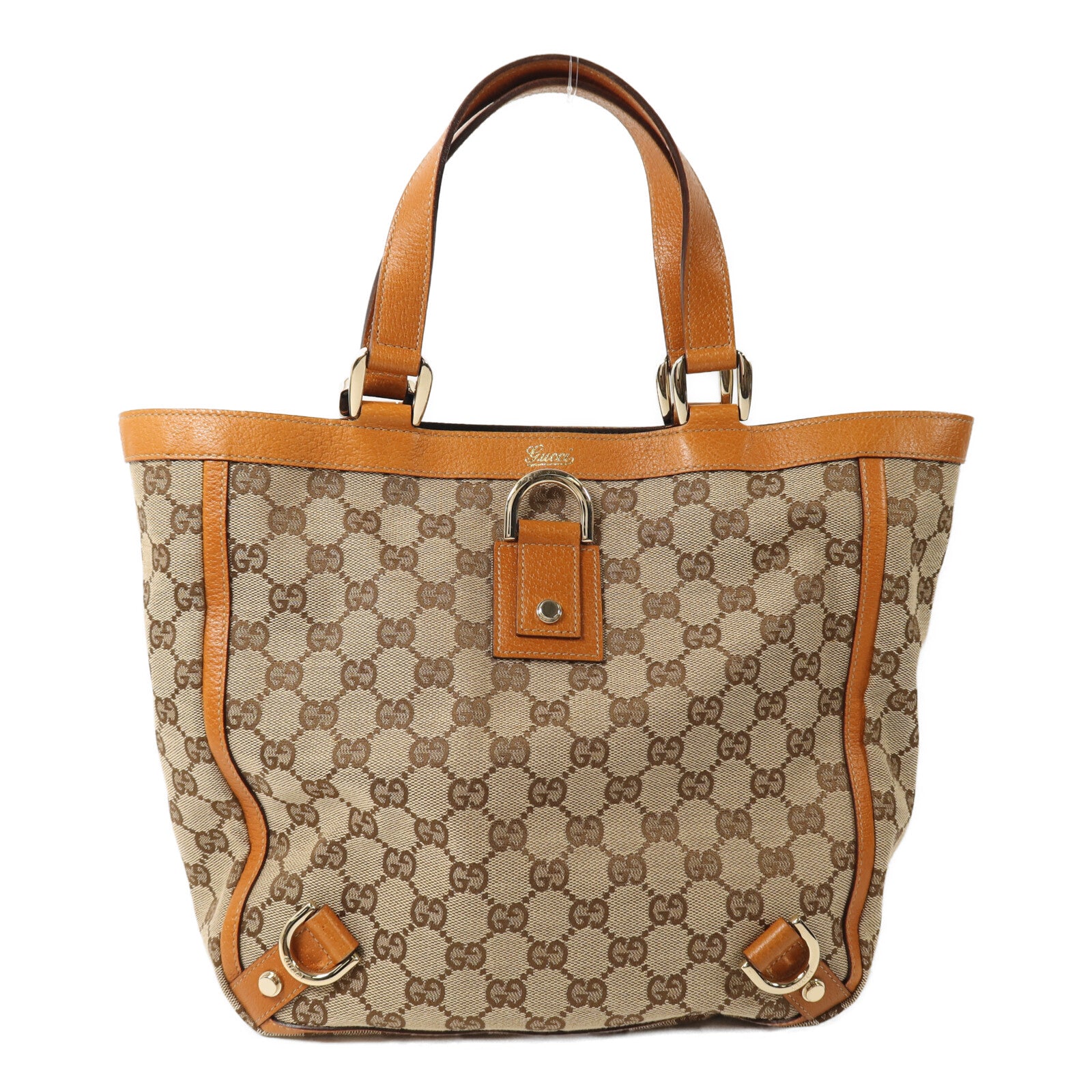 GUCCI 帆布Hand Bag金扣手挽袋