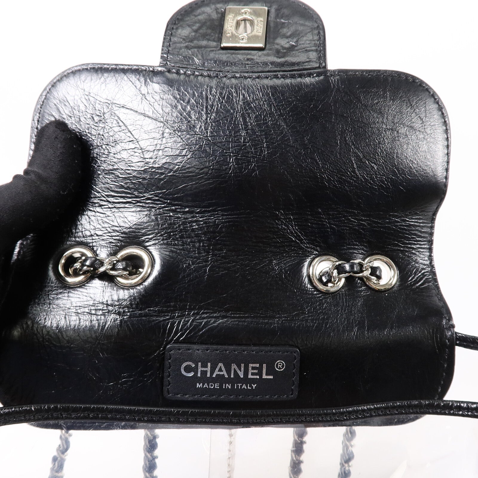 CHANEL PVC/牛皮皮革Matelasse Backpack鏈帶肩背袋