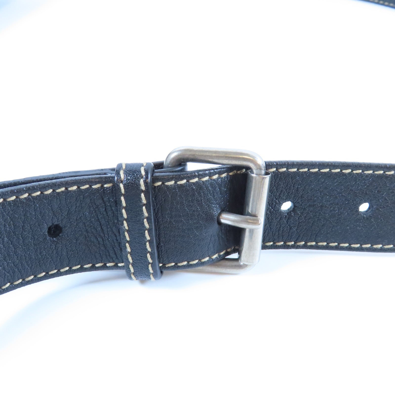 GUCCI 牛皮皮革Shoulder Bag銀扣肩背袋黑色